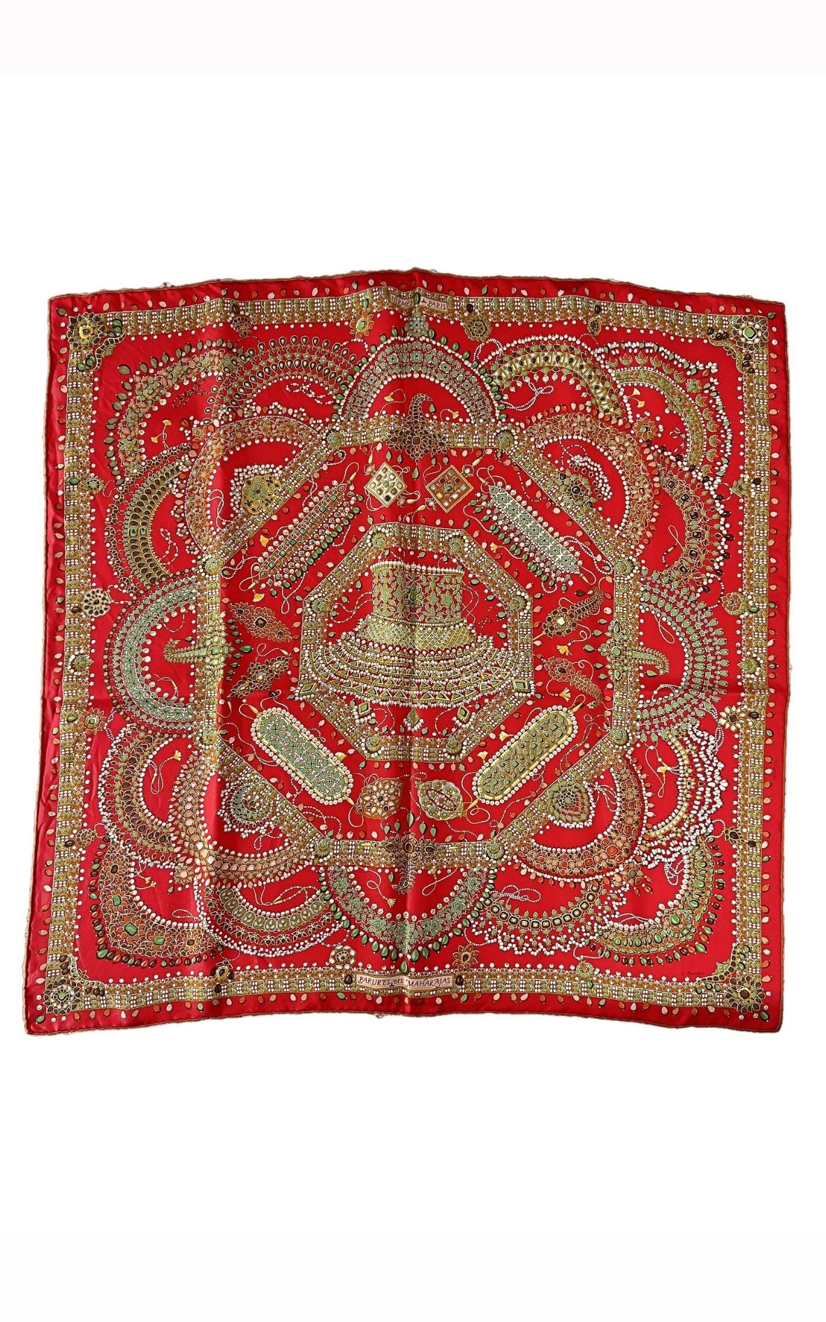 Vintage Hermes Parures des Maharajas Silk Foulard