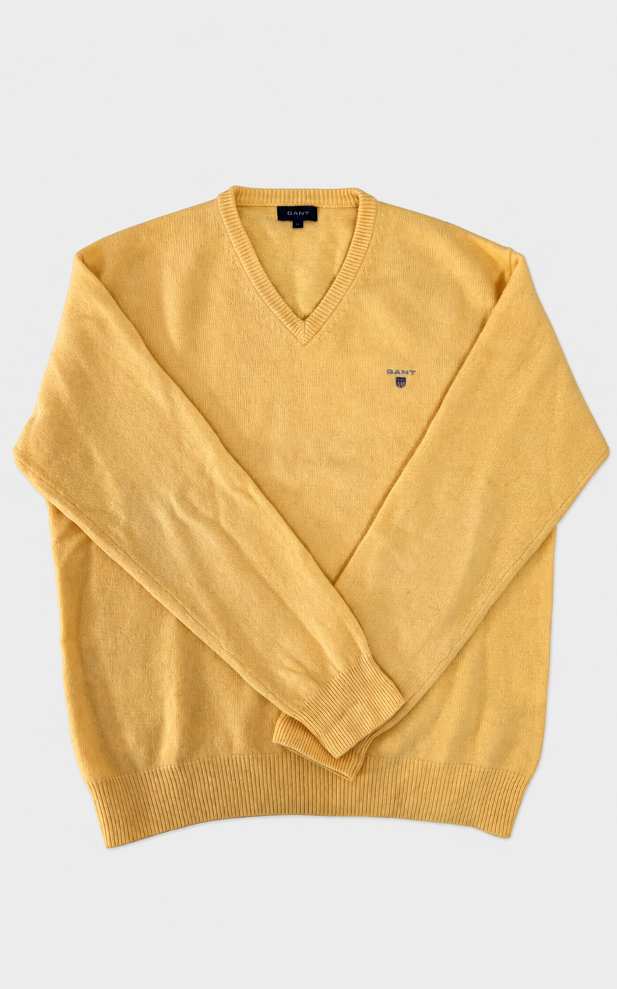 Vintage MENS GANT 100% Lambswool V-Neck Sweater – Size XL