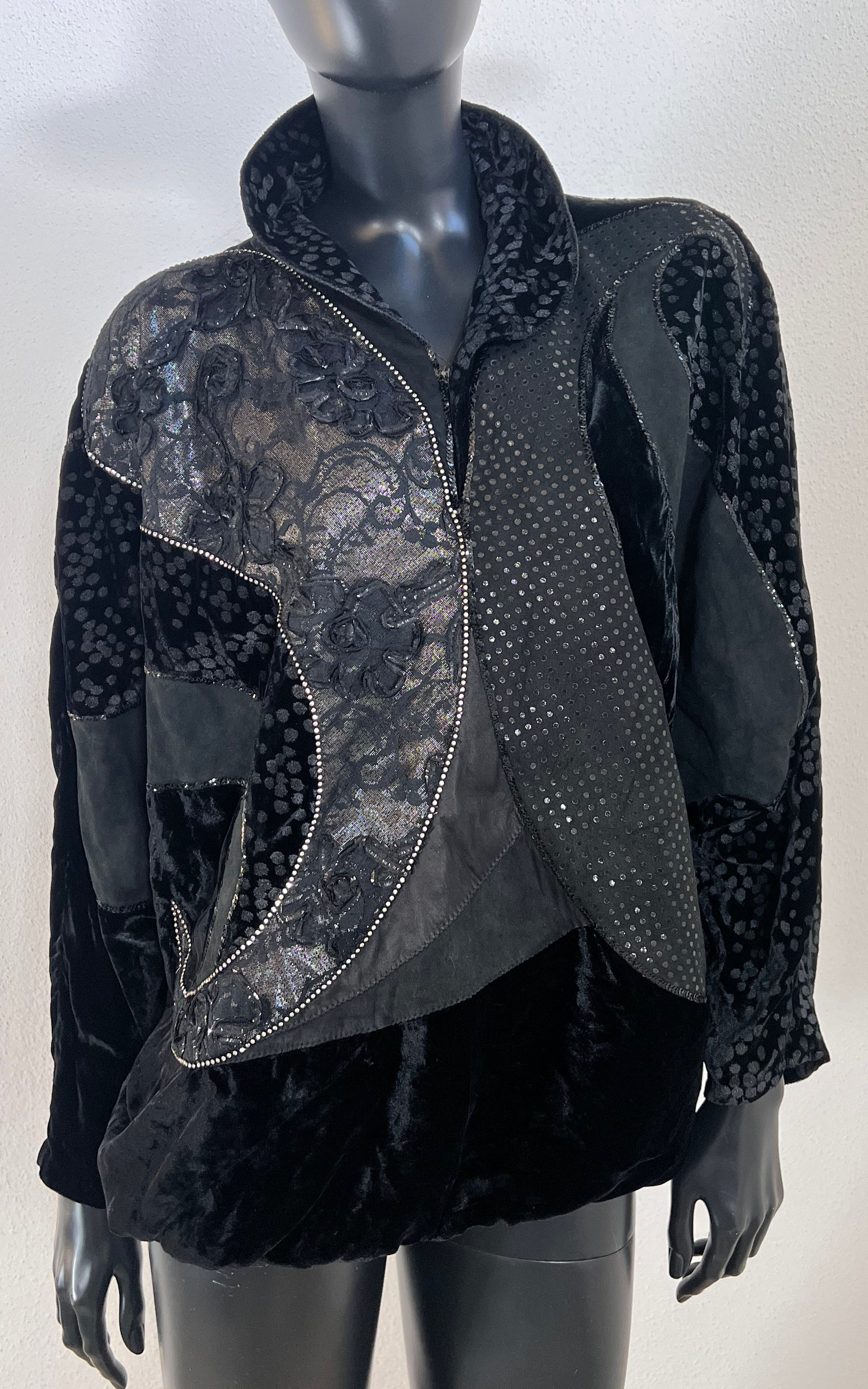 Vintage Roberto Cavalli Silk Velvet And Suede Top