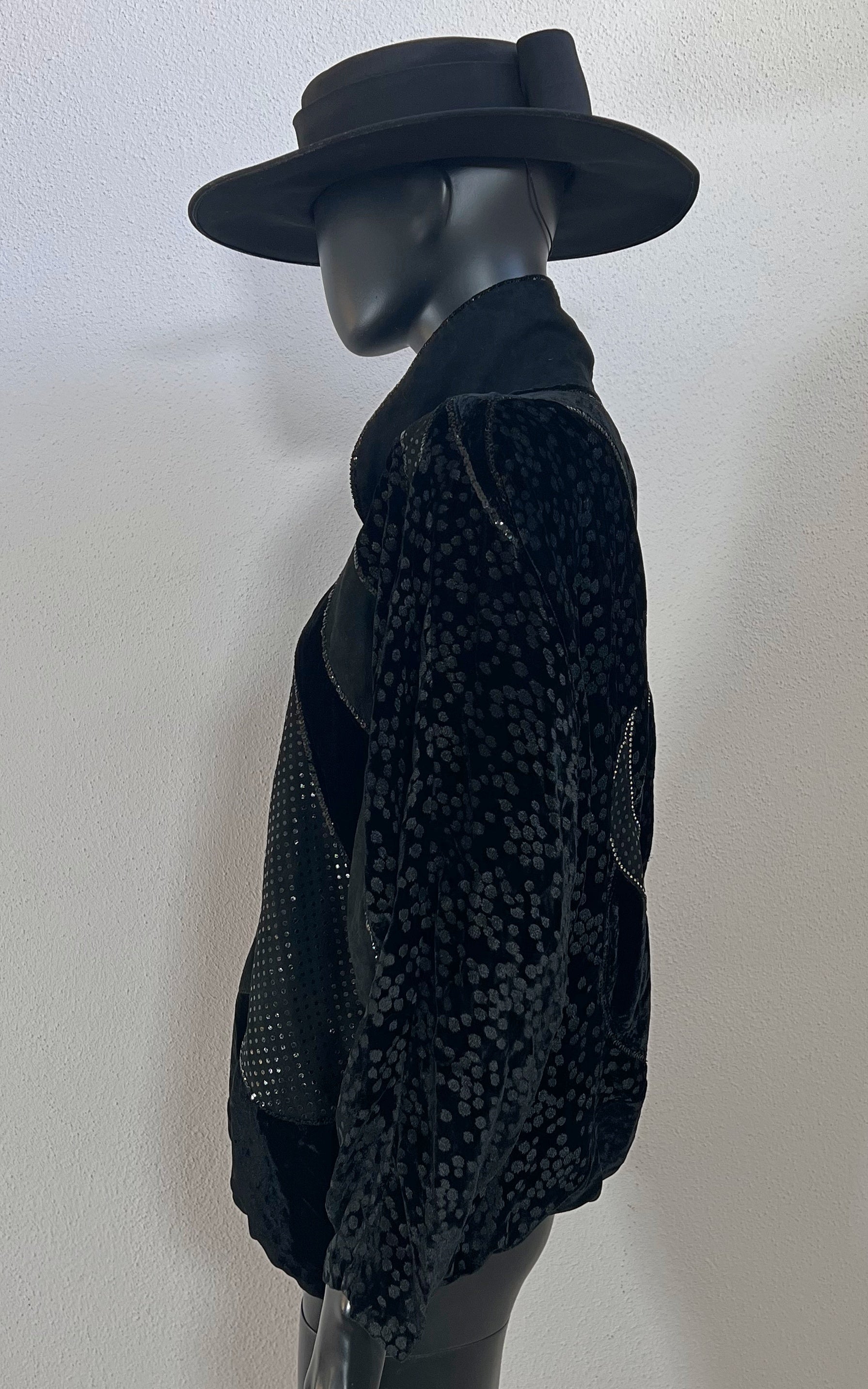 Vintage Roberto Cavalli Silk Velvet And Suede Top