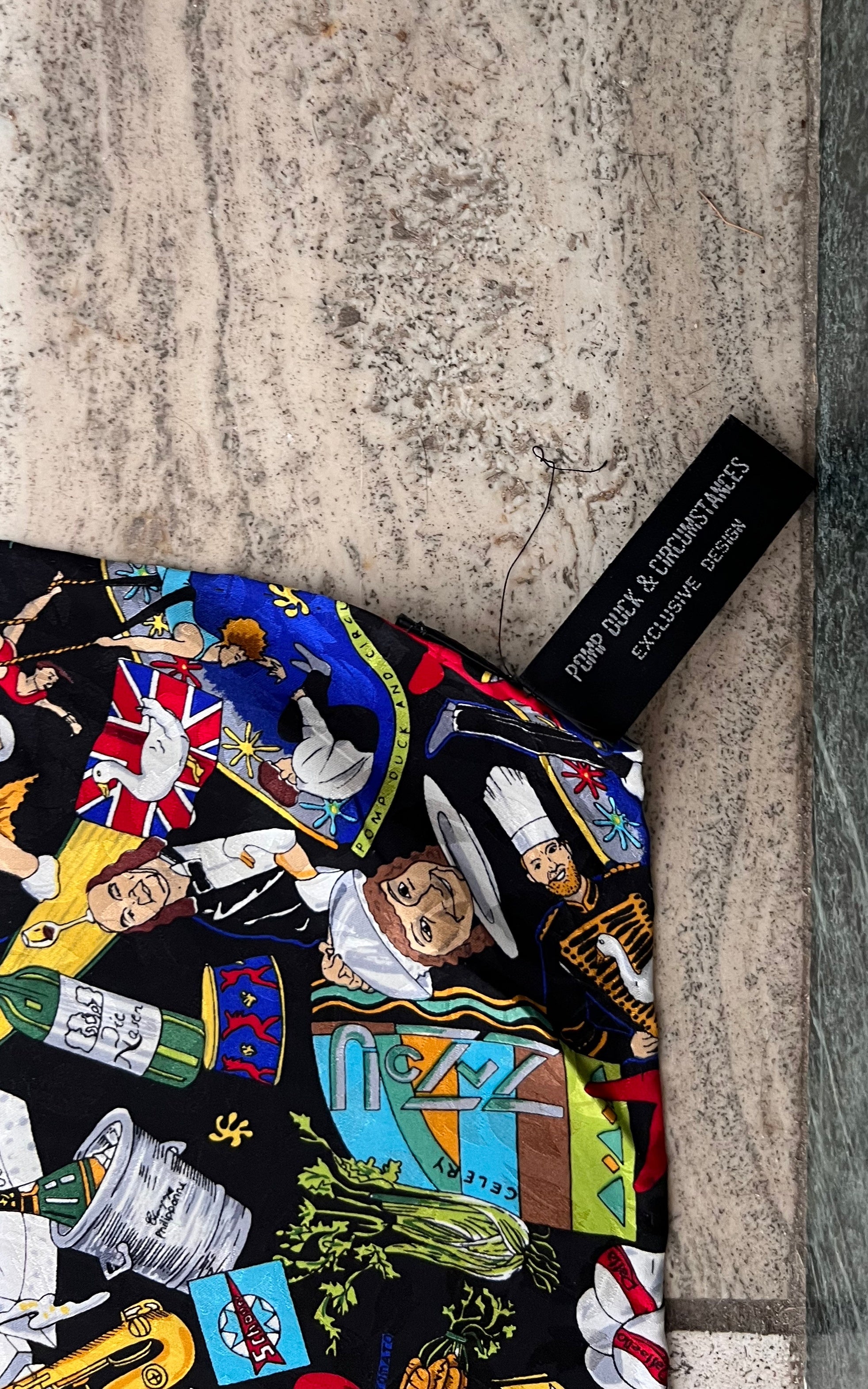 Vintage Big Pomp Duck And Circumstances Silk Foulard