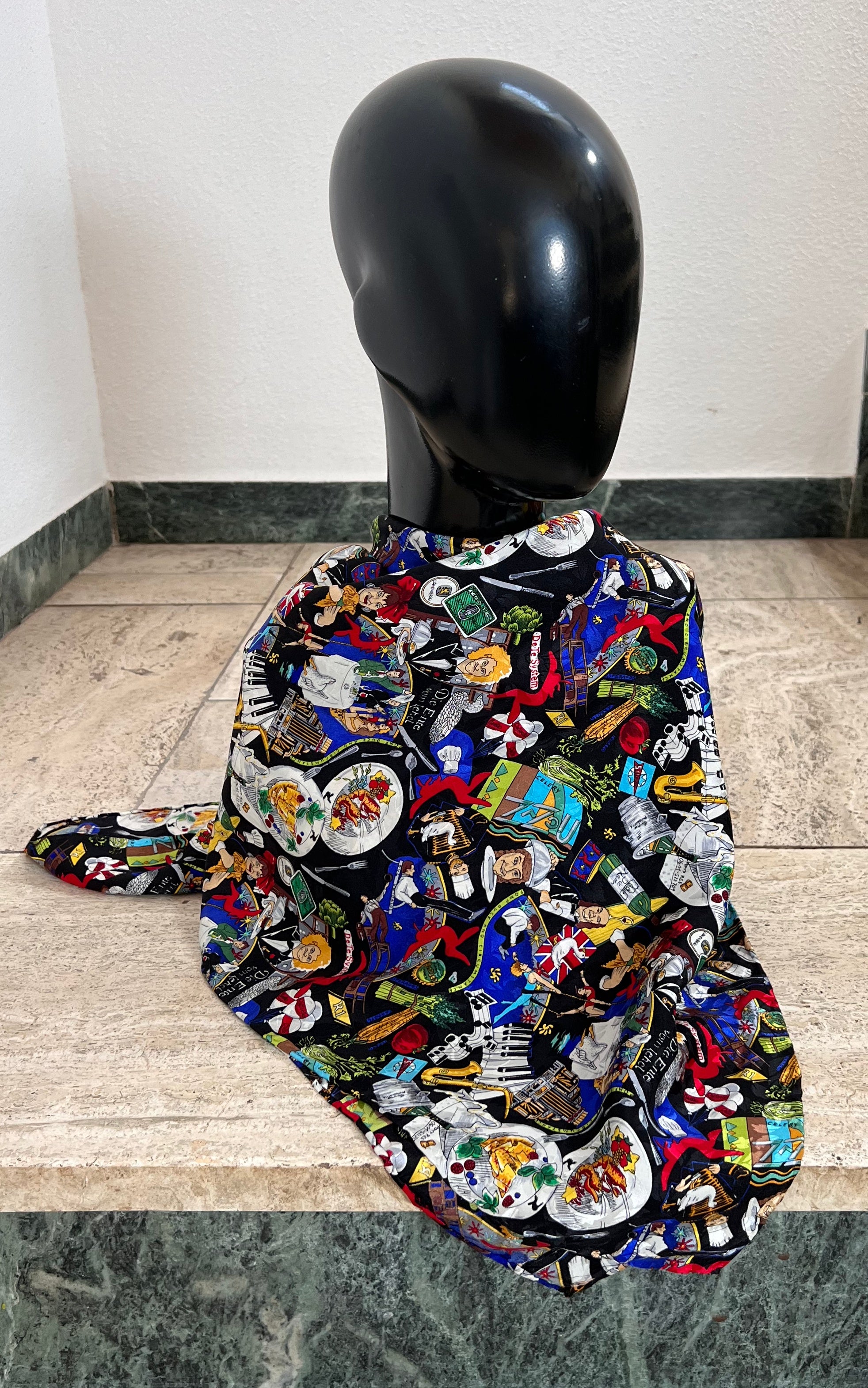 Vintage Big Pomp Duck And Circumstances Silk Foulard