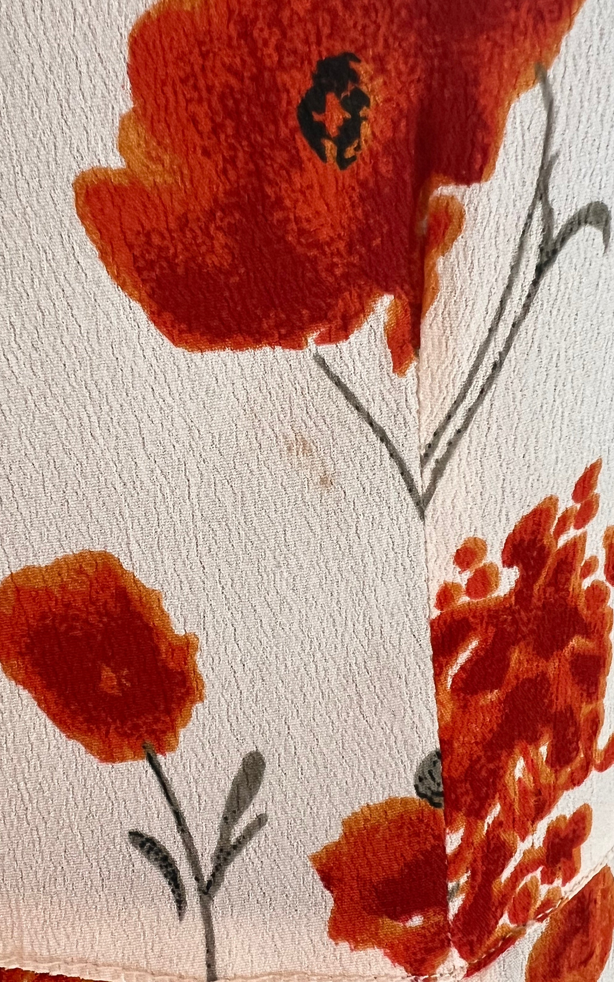 Abito vintage anni '90 con fiori di papavero