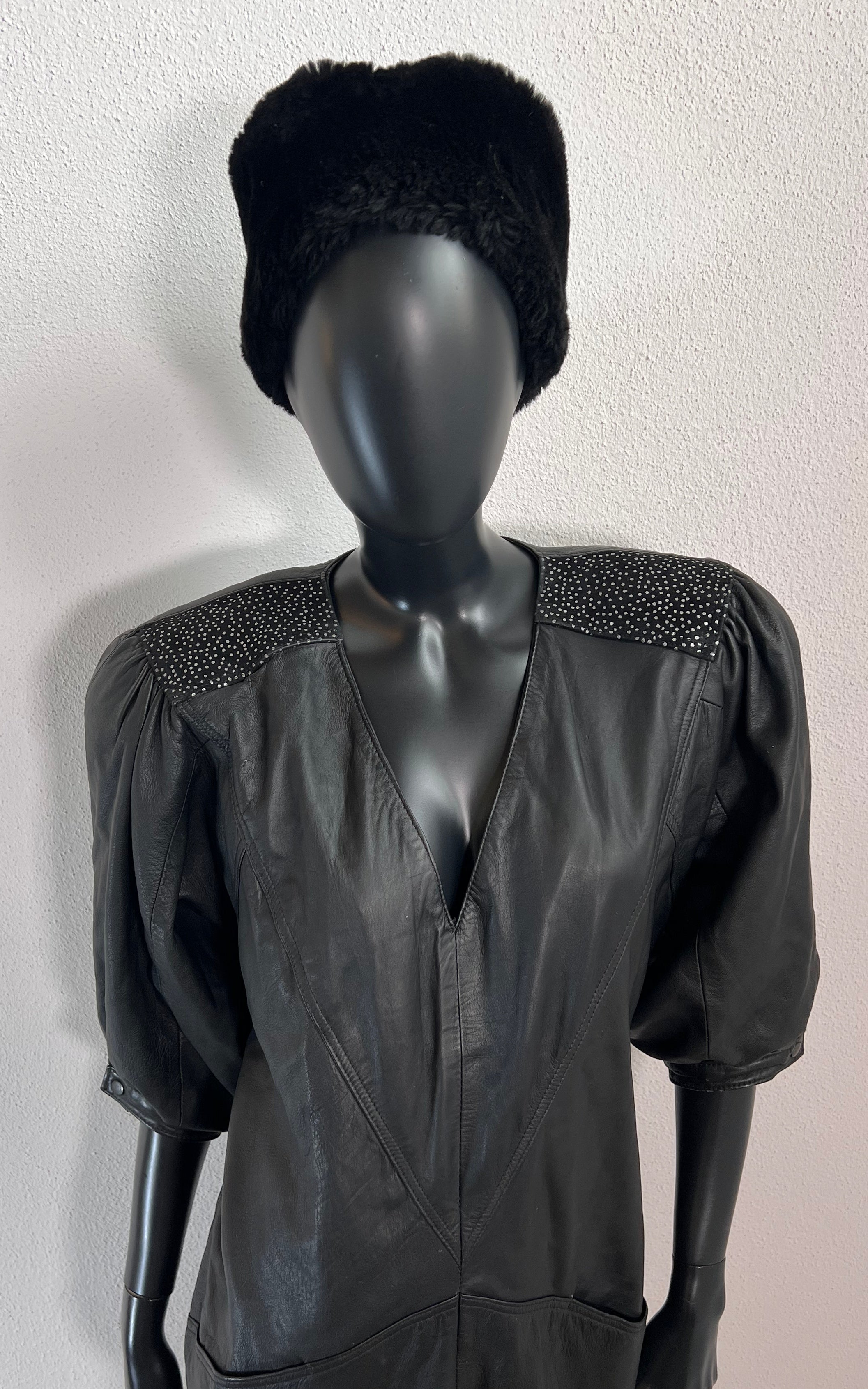 Vintage 80s Leather Dress