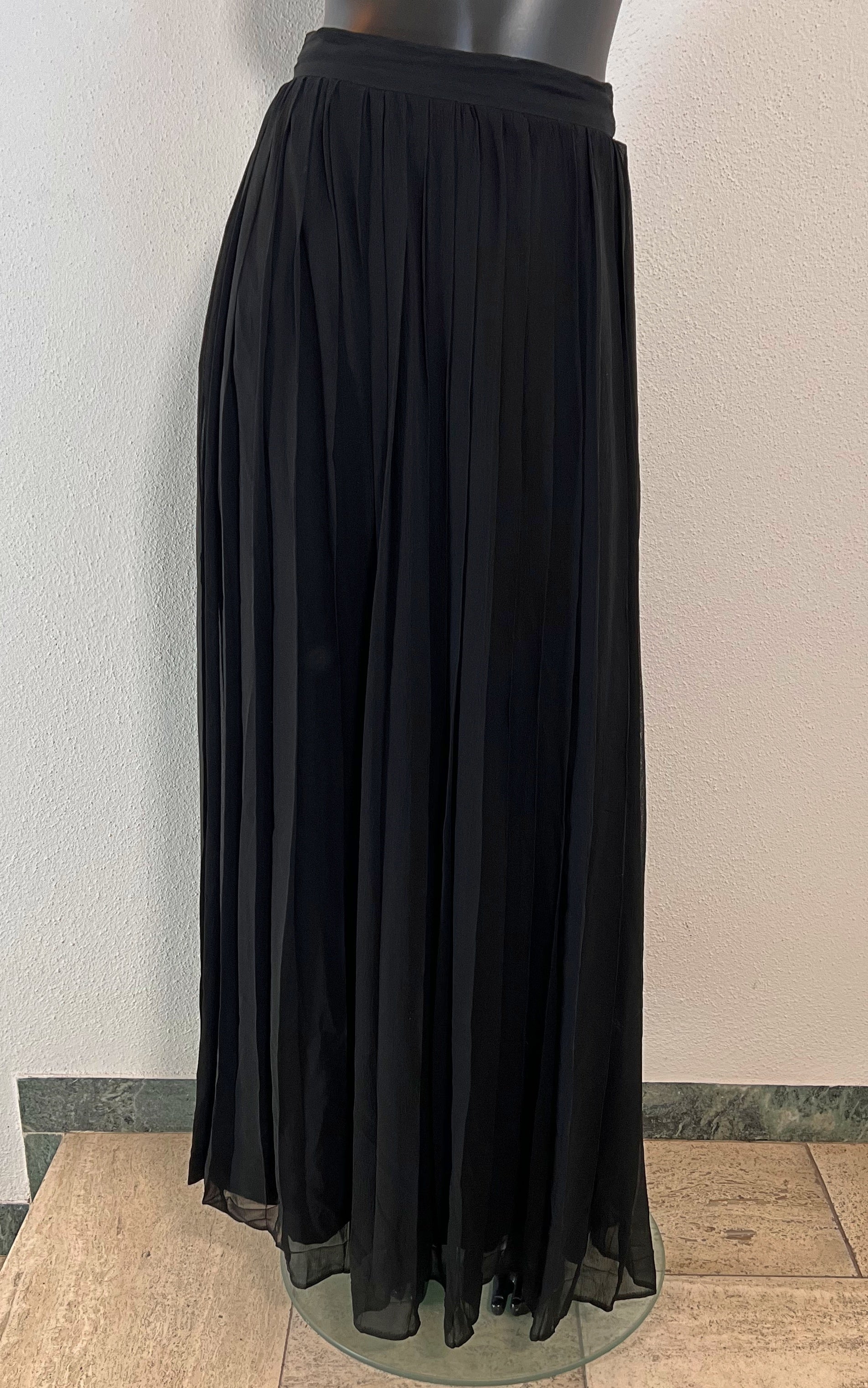 Vintage Pleated Maxi Silk Skirt