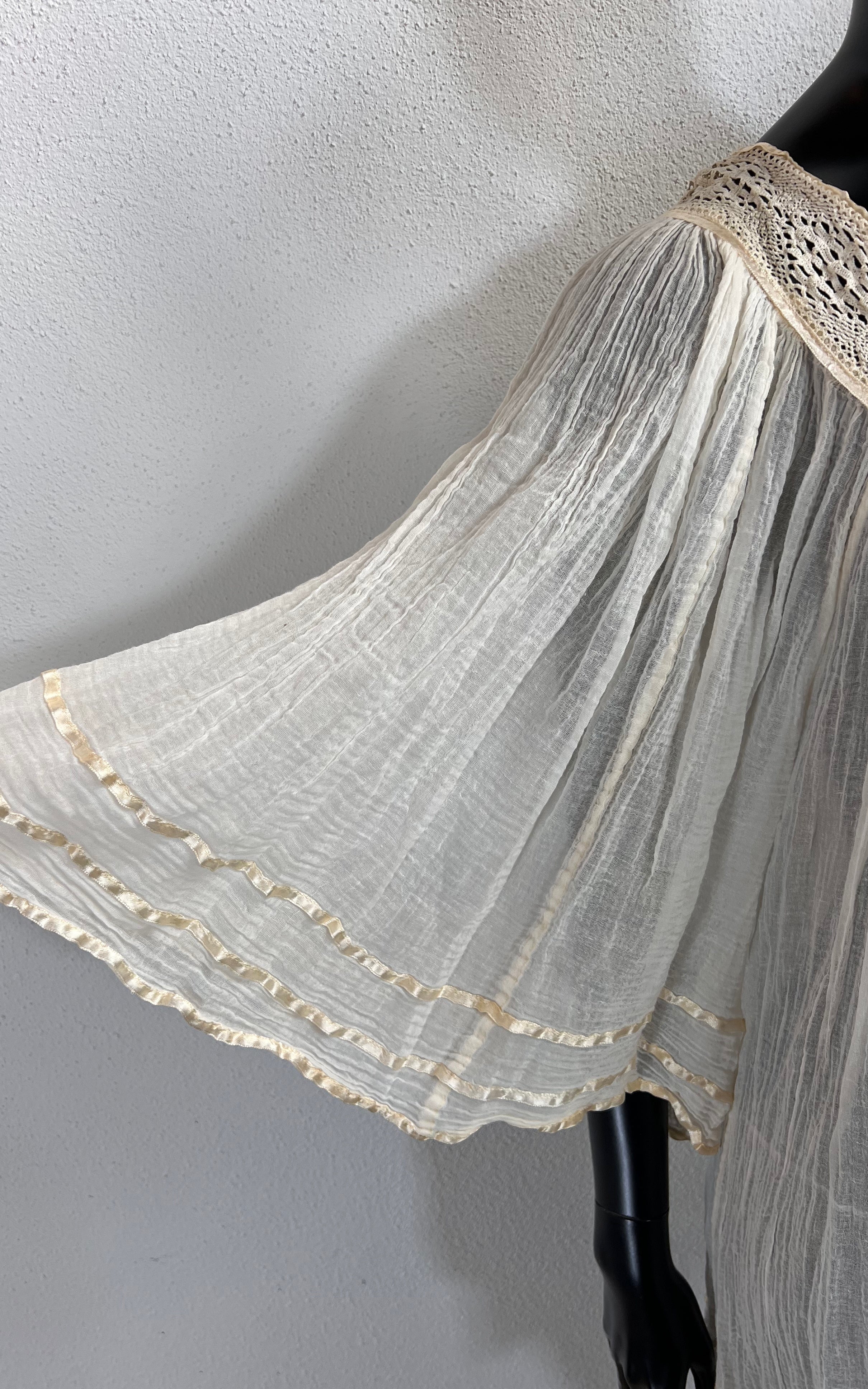 Vintage Cotton Gauze Angel Sleeves Top