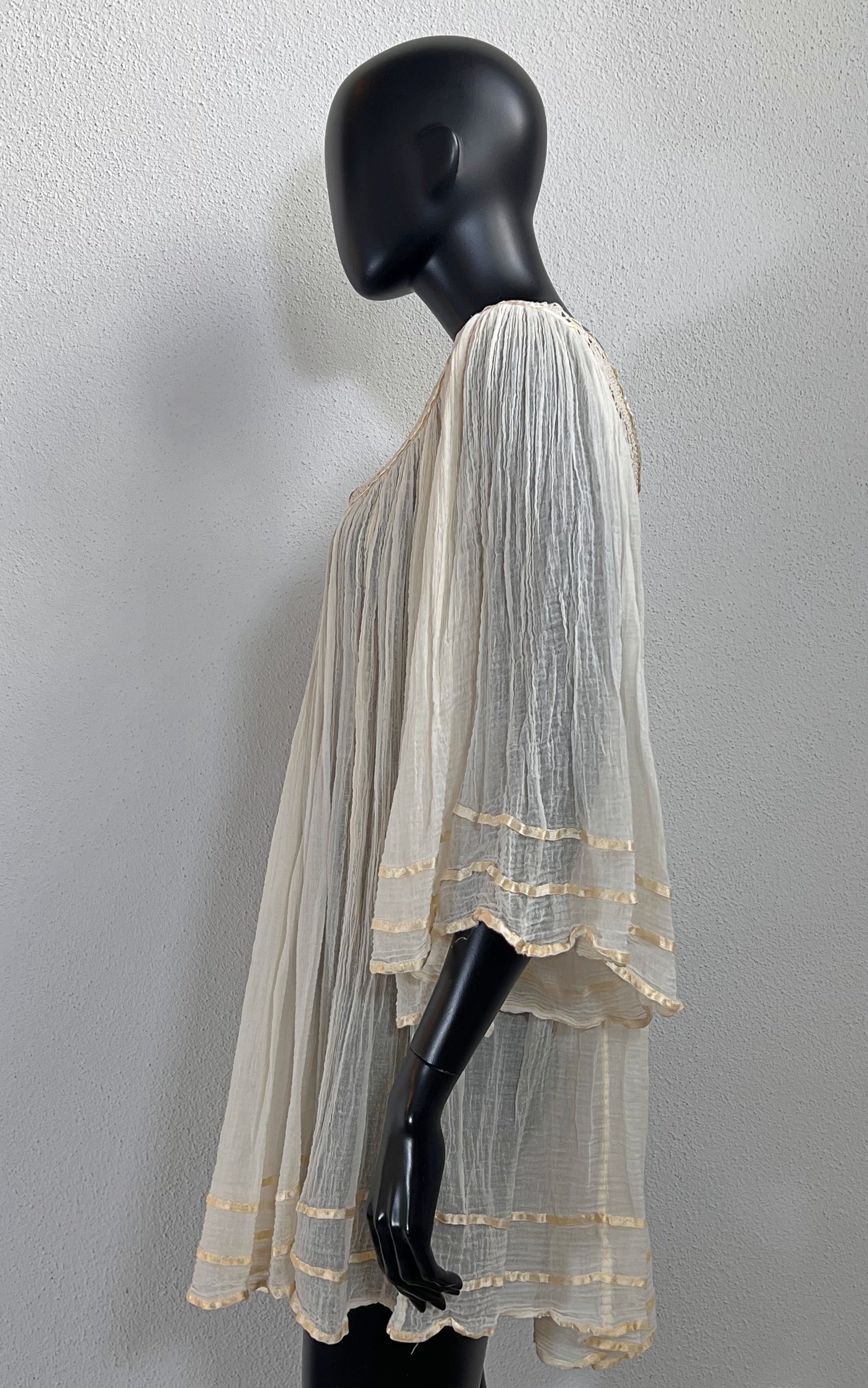 Vintage Cotton Gauze Angel Sleeves Top