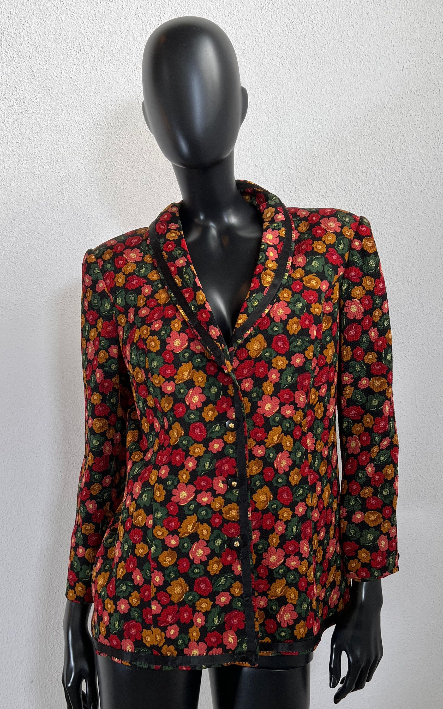 Vintage Flower Silk Blazer