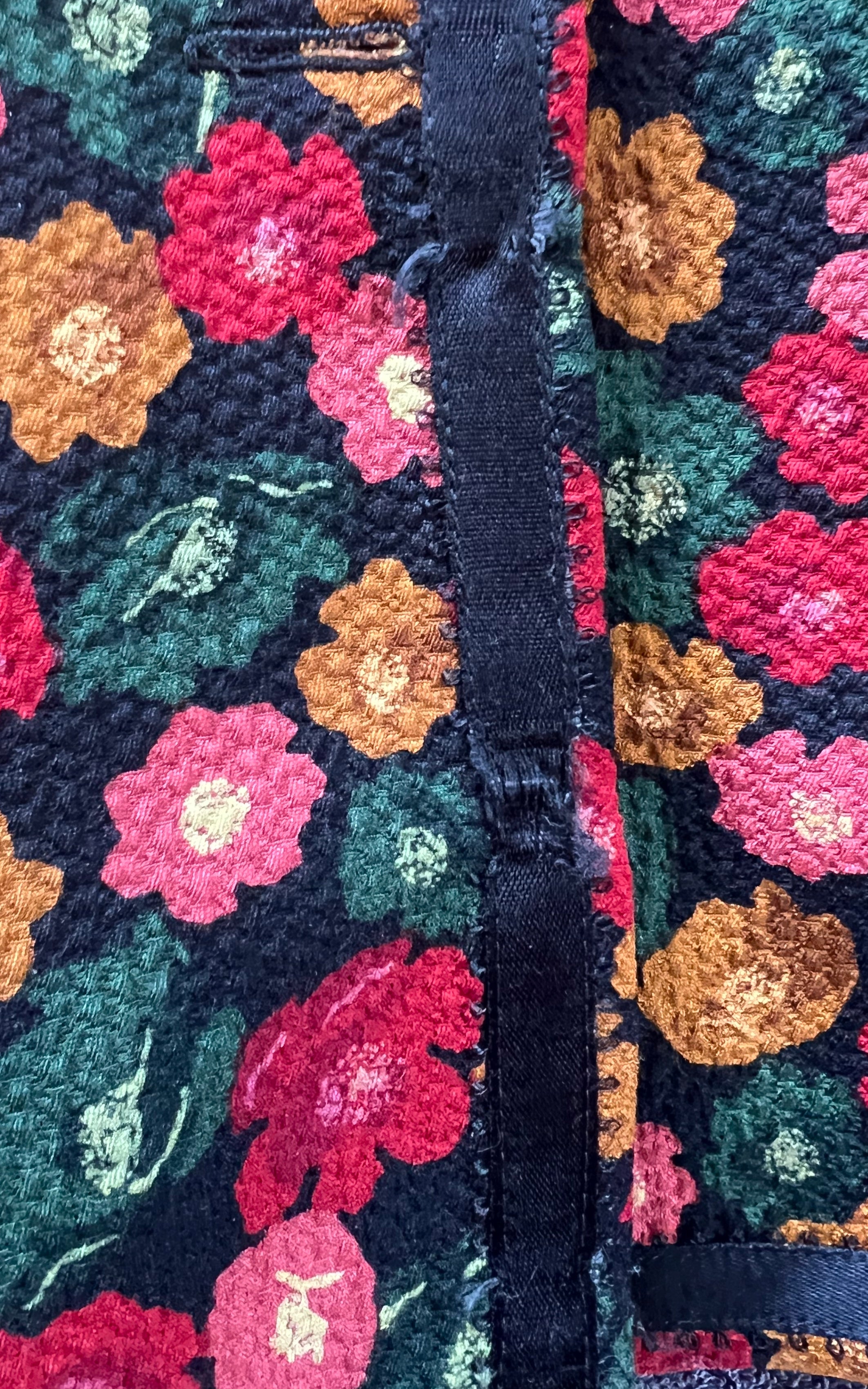 Vintage Flower Silk Blazer