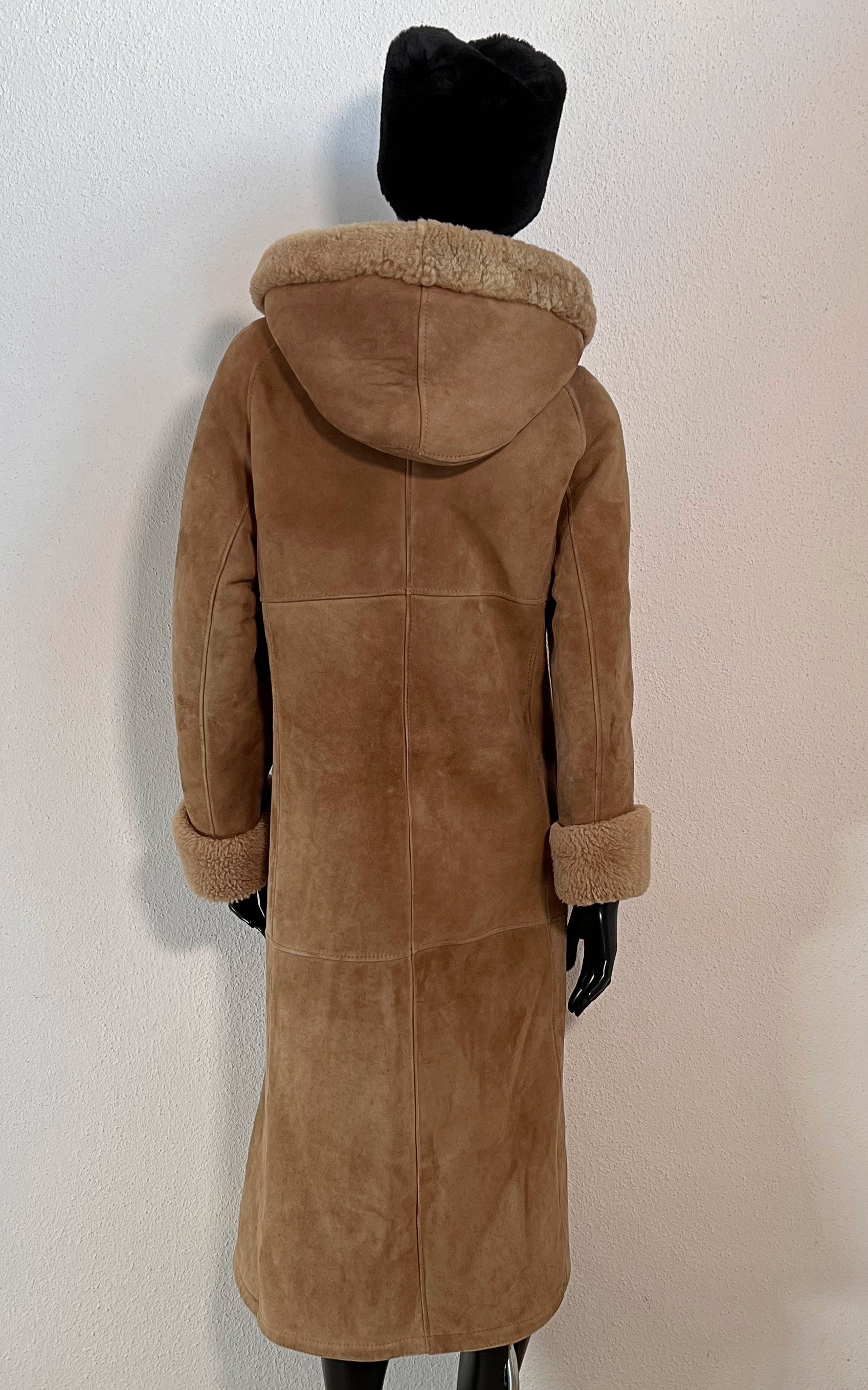 Vintage Hooded Shearling Coat