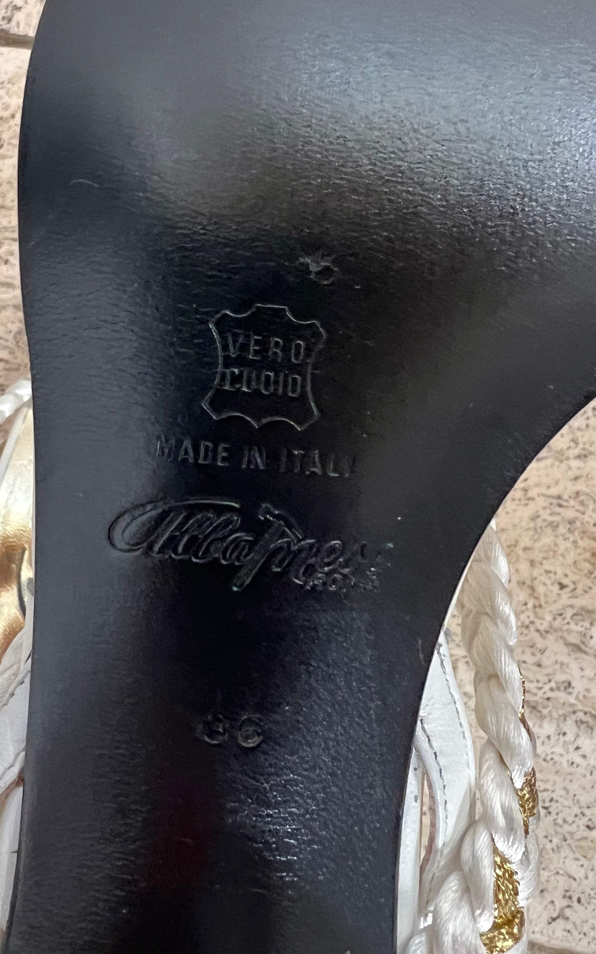 Vintage 60s Enzo Albanese Rhinestone Shell Sandals 36