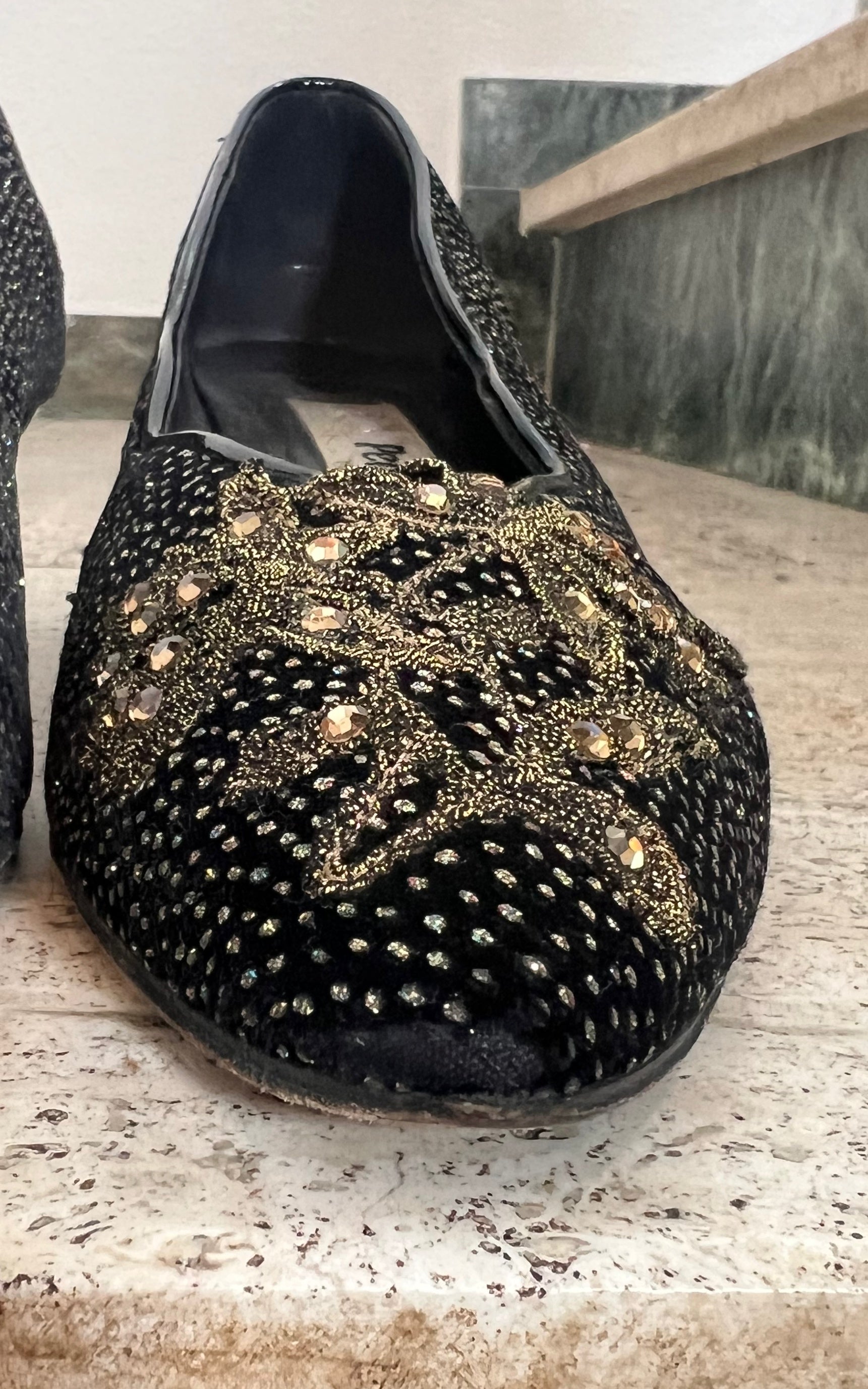 Vintage Pensato Italy Glitter Wedges 39,5