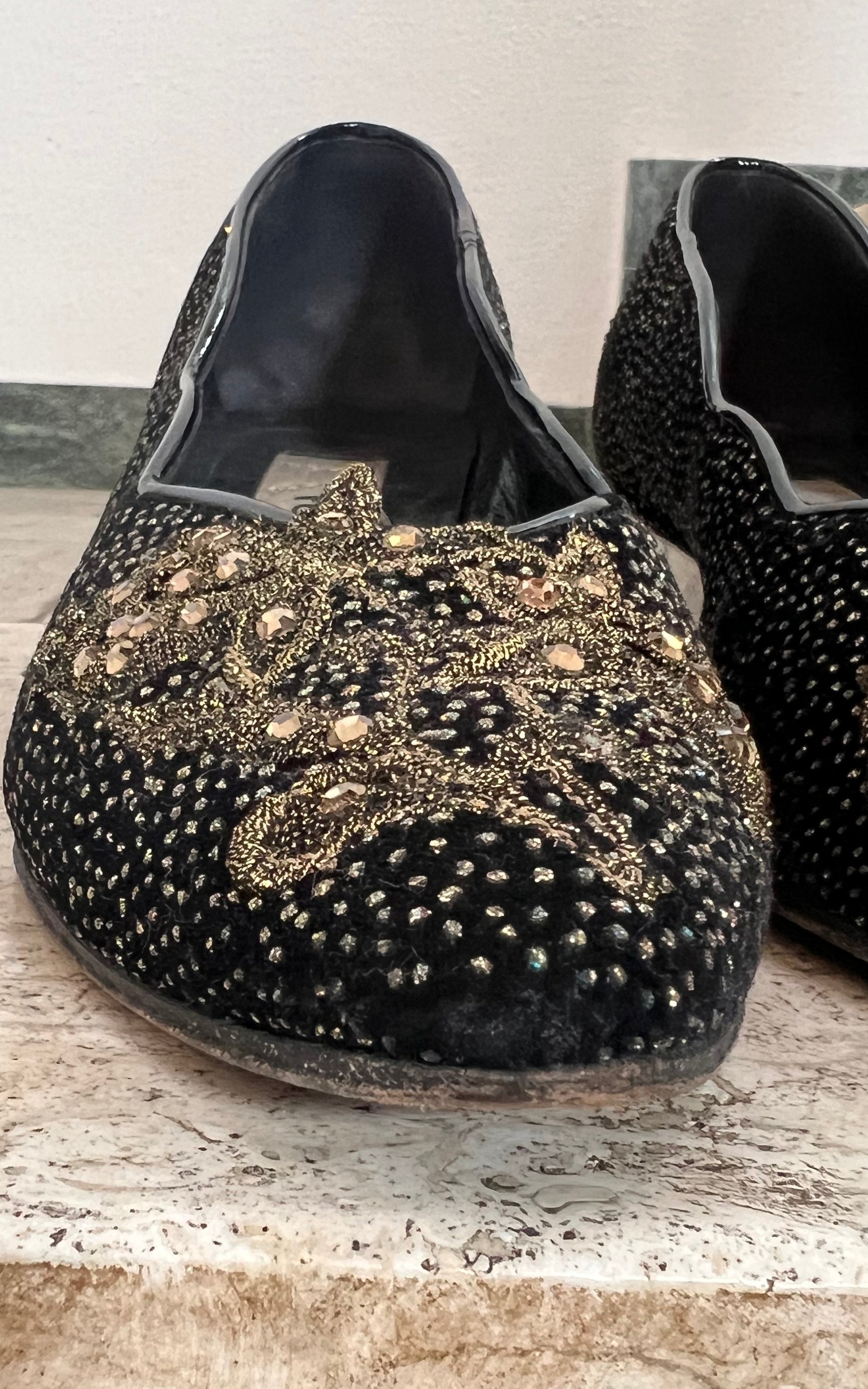 Vintage Pensato Italy Glitter Wedges 39,5