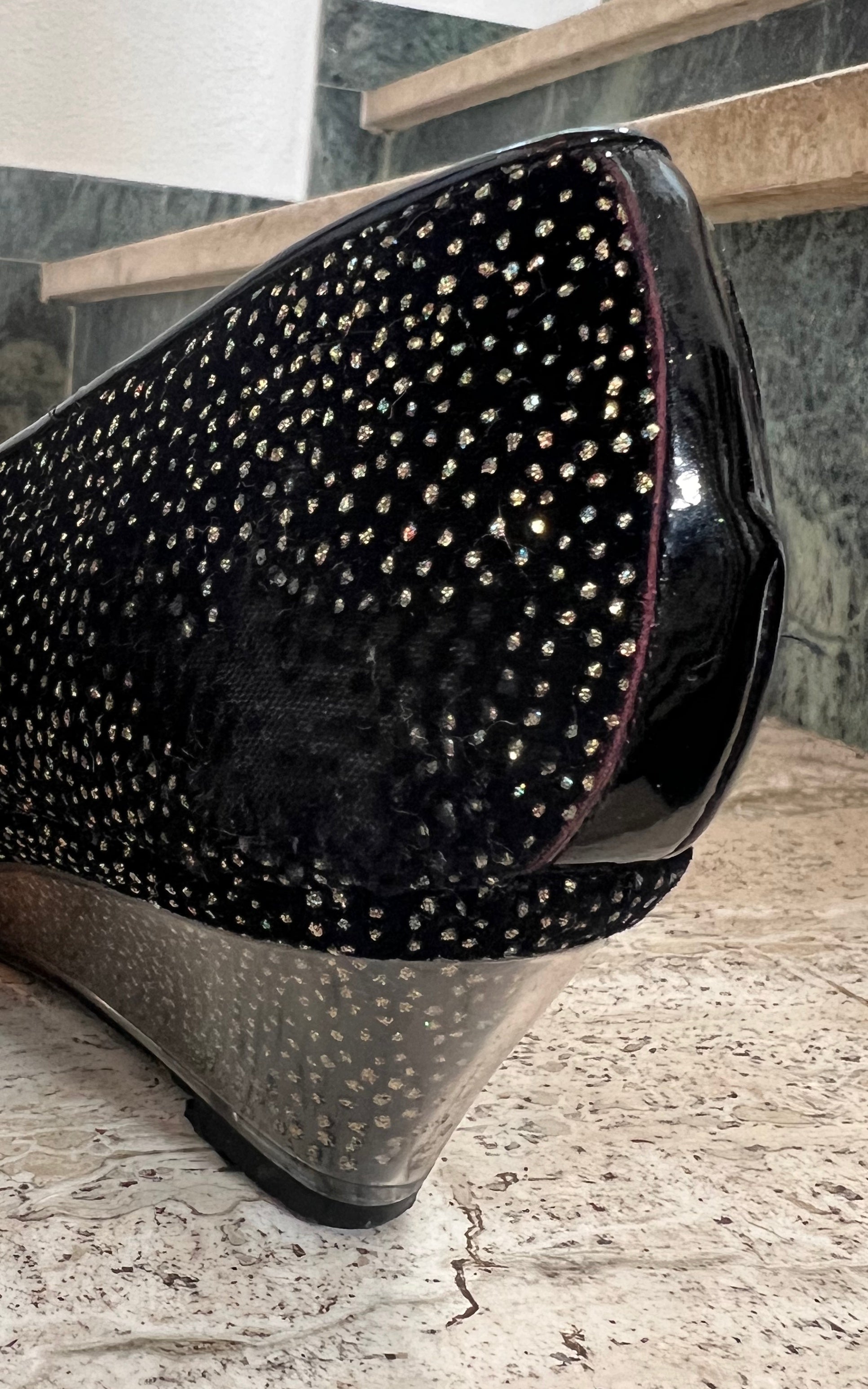 Vintage Pensato Italy Glitter Wedges 39,5