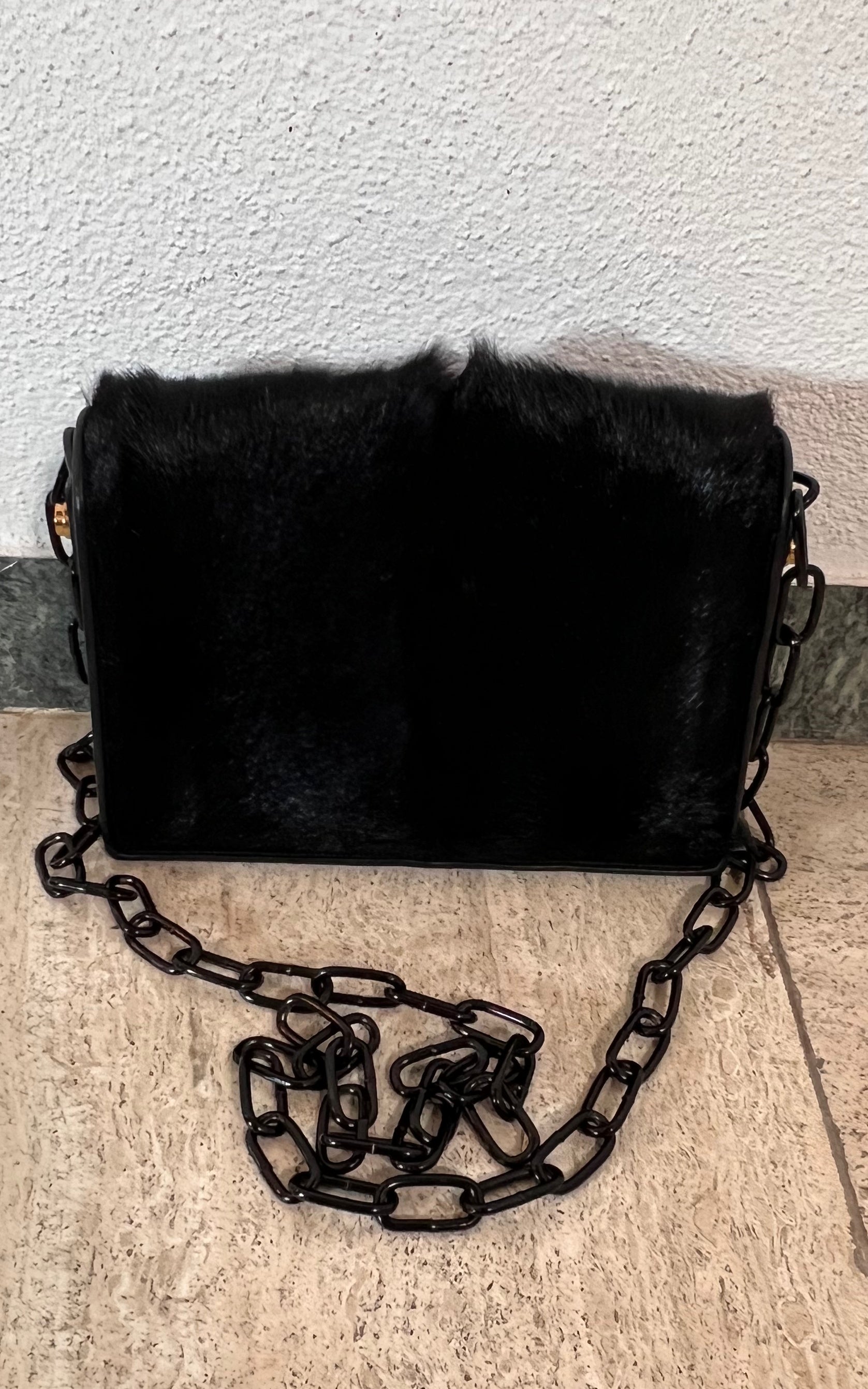 Vintage 2013 Saint Laurent LuLu Goat Hair Bag
