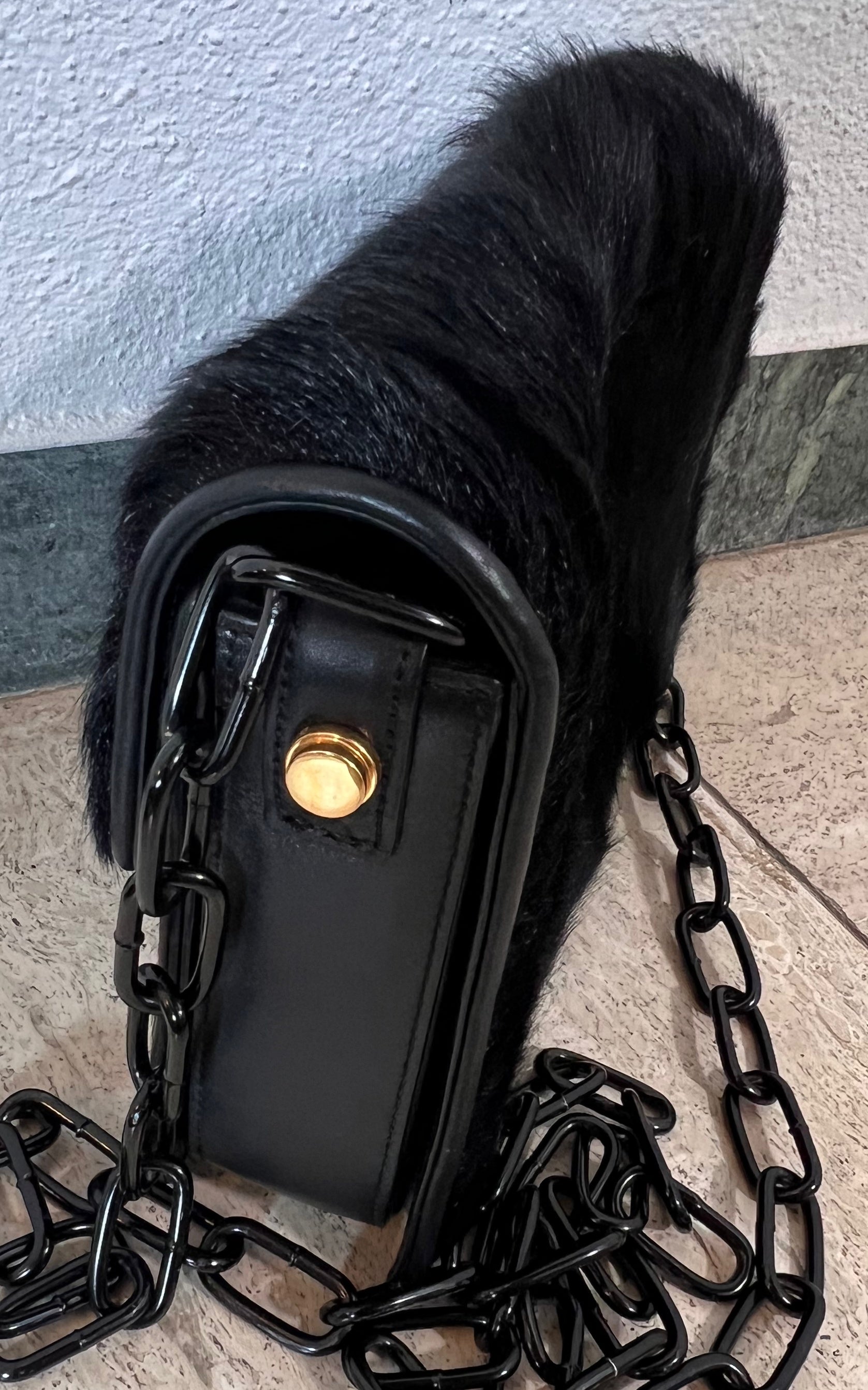 Vintage 2013 Saint Laurent LuLu Goat Hair Bag