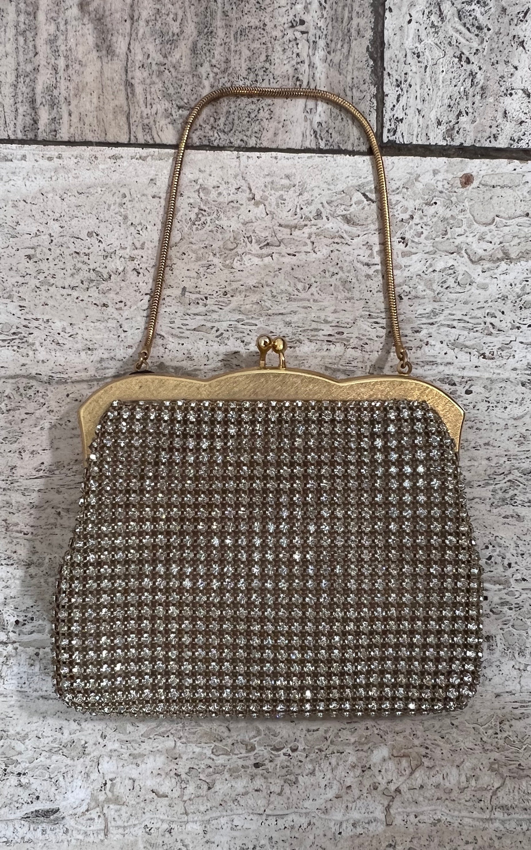 Vintage 60s Golden Crystal Bag