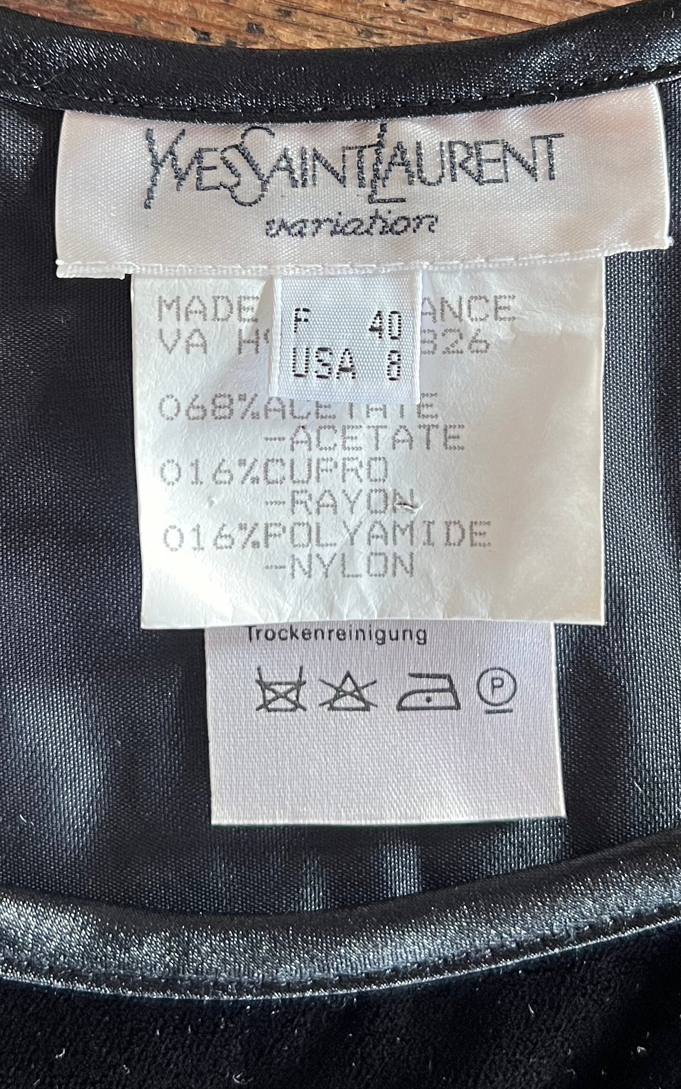 Vintage Velvet Yves Saint Laurent Variation Top