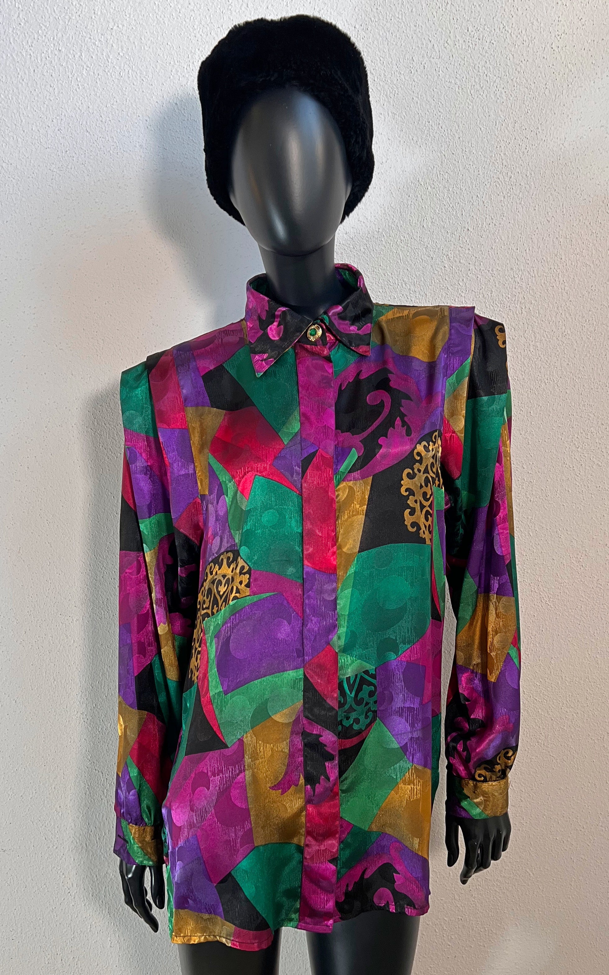 Vintage 90s Crazy Pattern Blouse