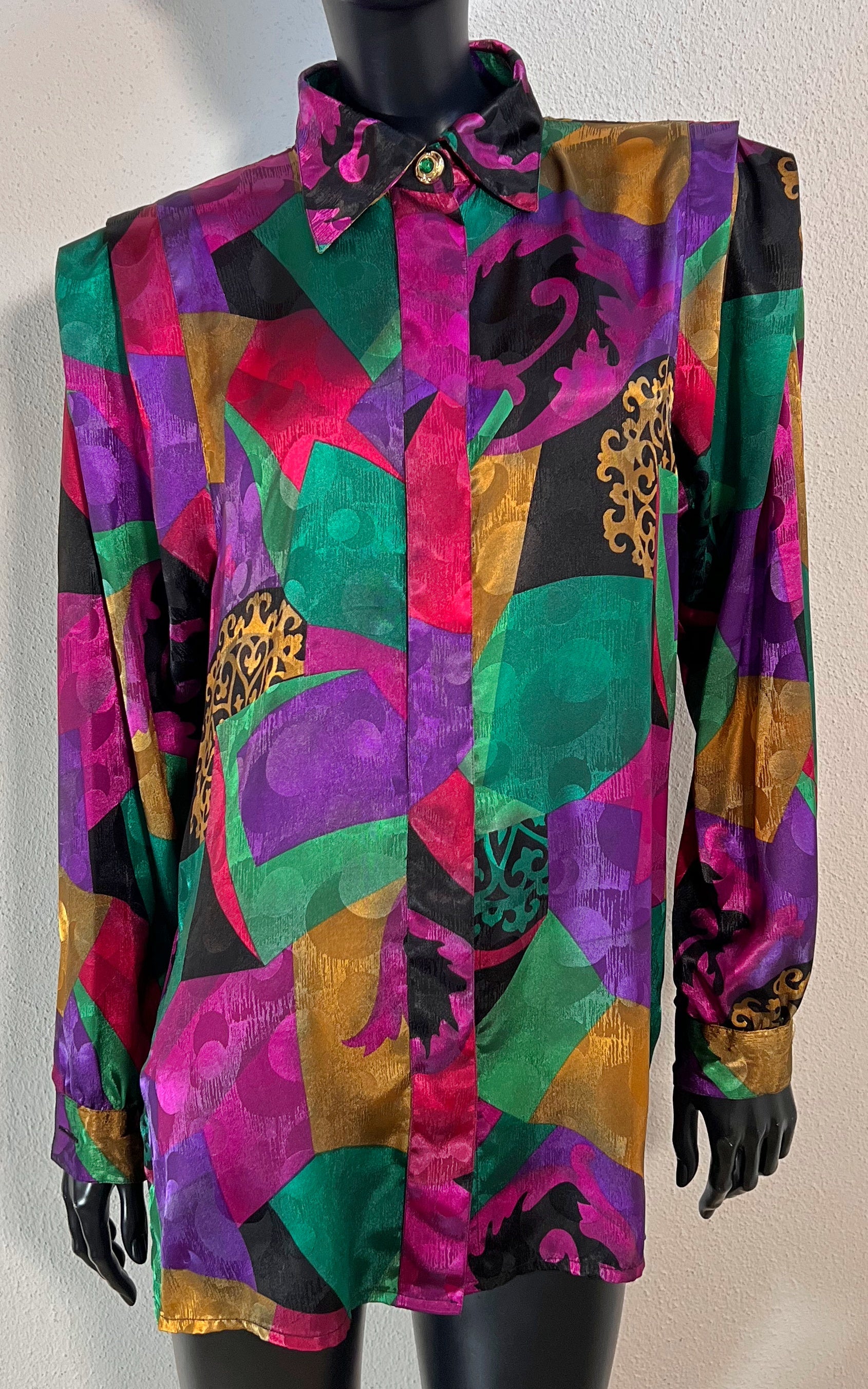 Vintage 90s Crazy Pattern Blouse