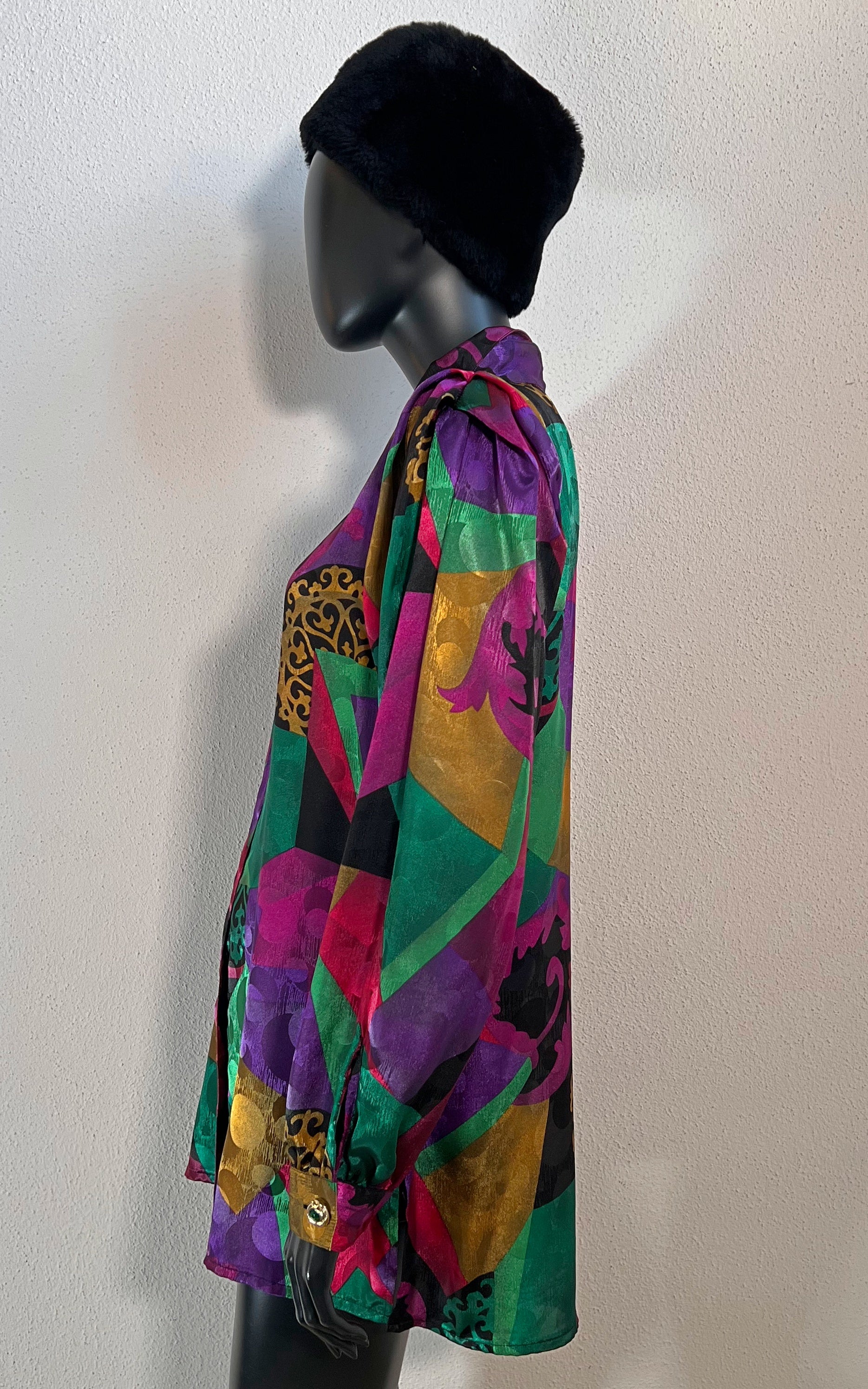 Vintage 90s Crazy Pattern Blouse
