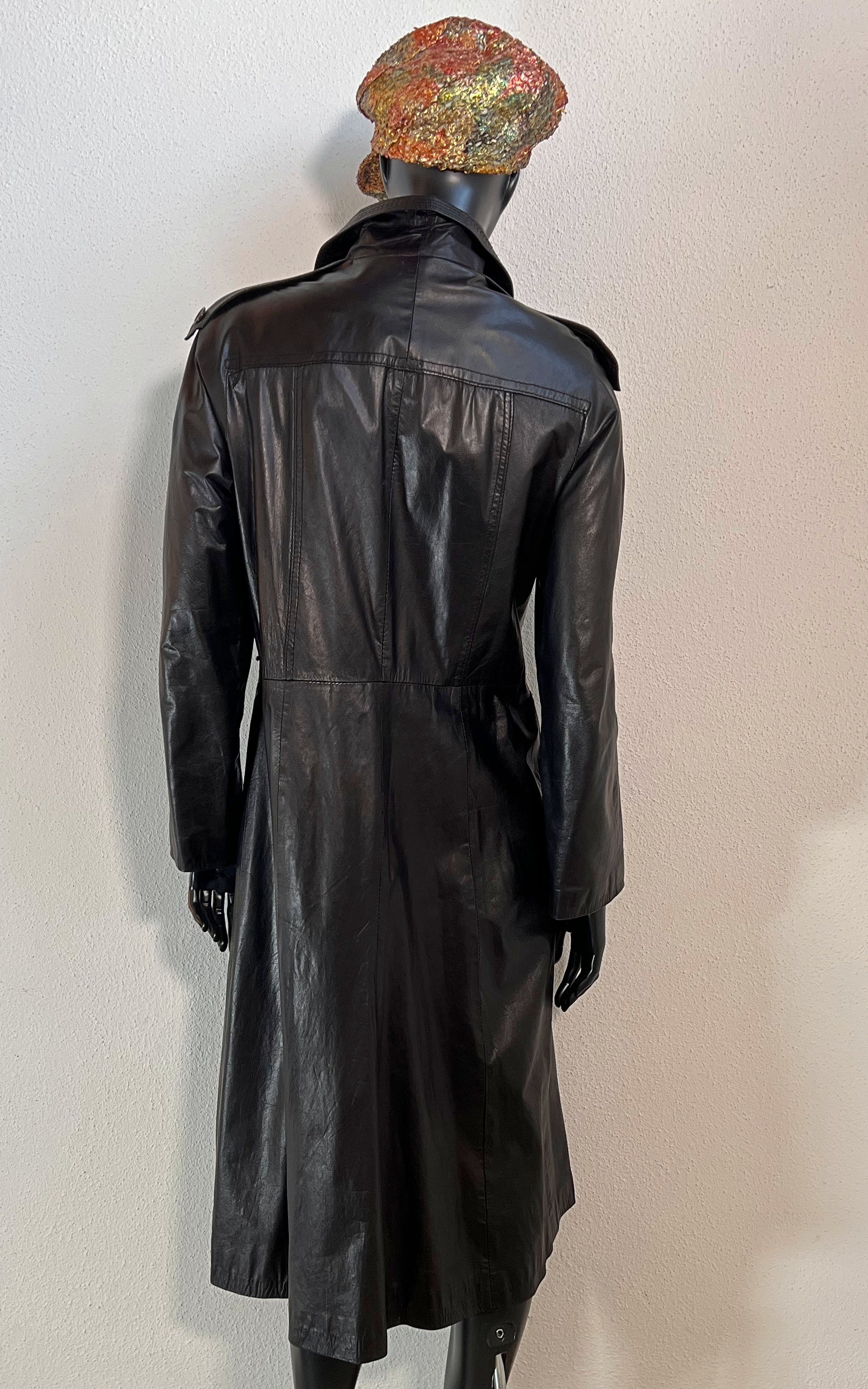 Vintage 70s Black Leathercoat
