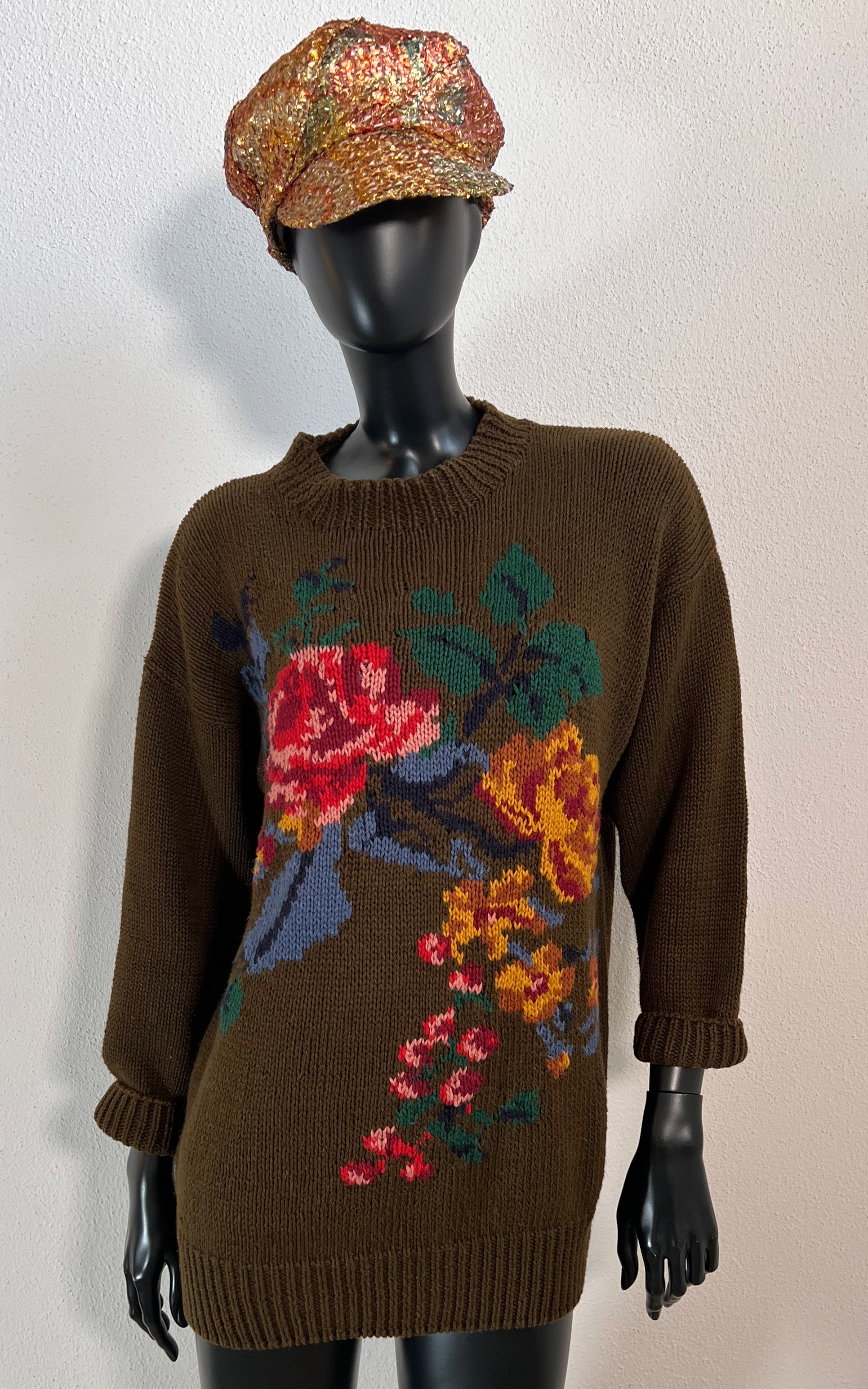 Vintage Knit Flower Jumper