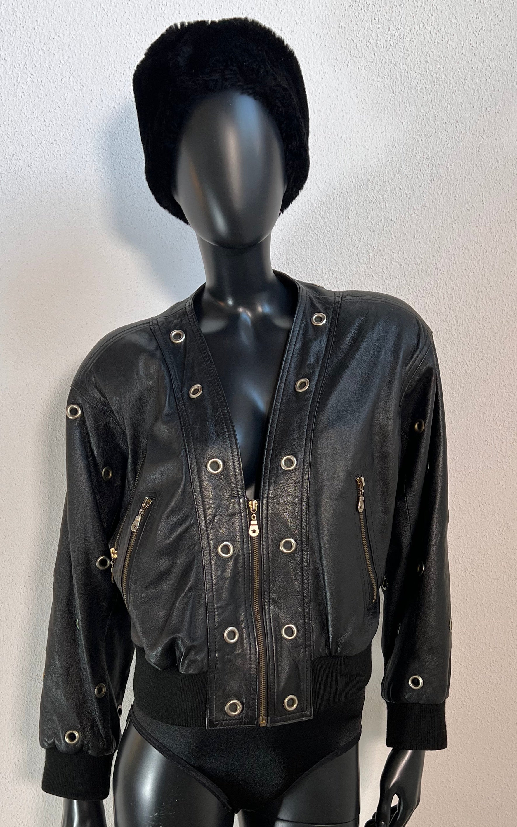 Vintage 90s Bomber Leather Jacket