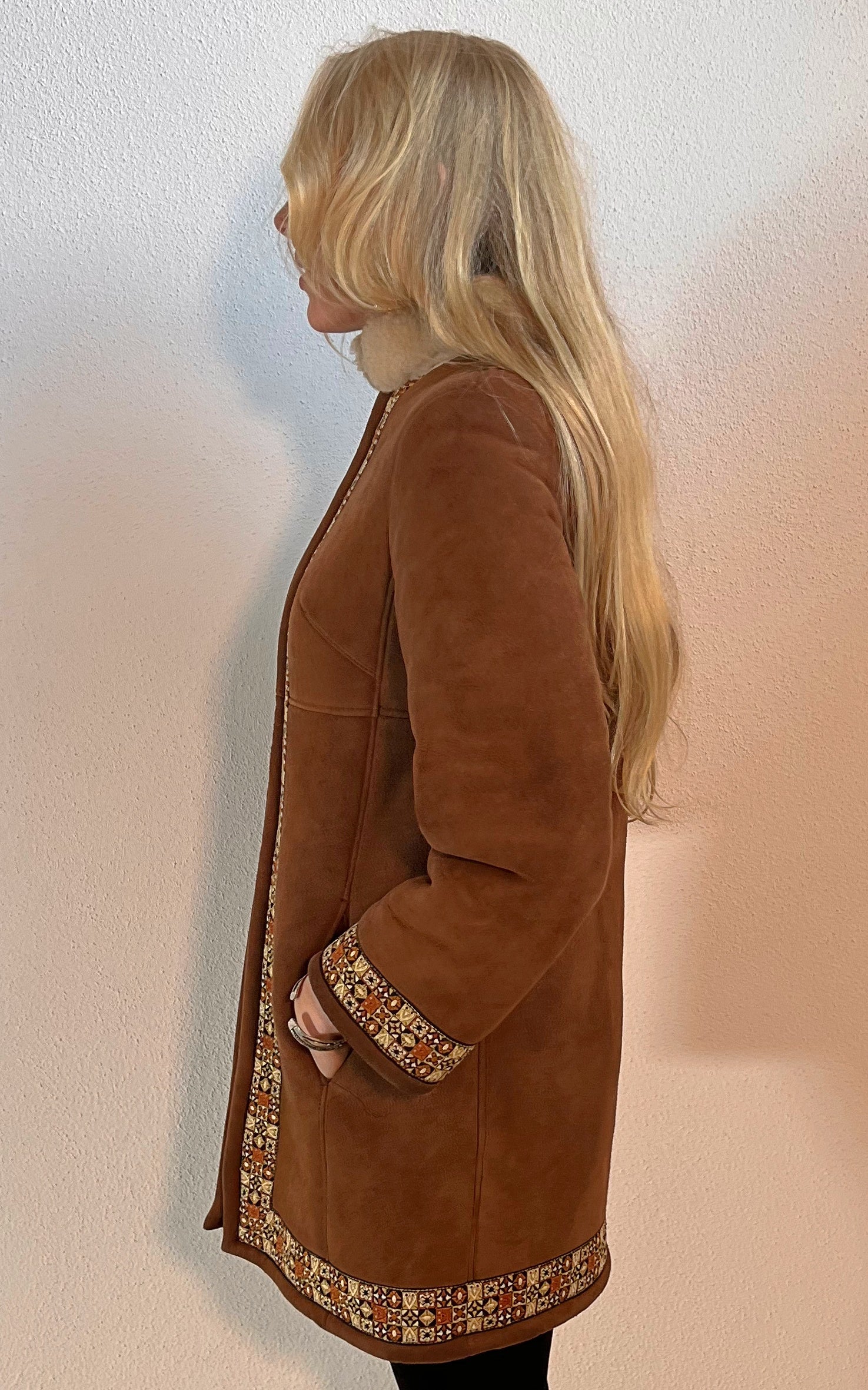 Cappotto vintage in montone anni '70