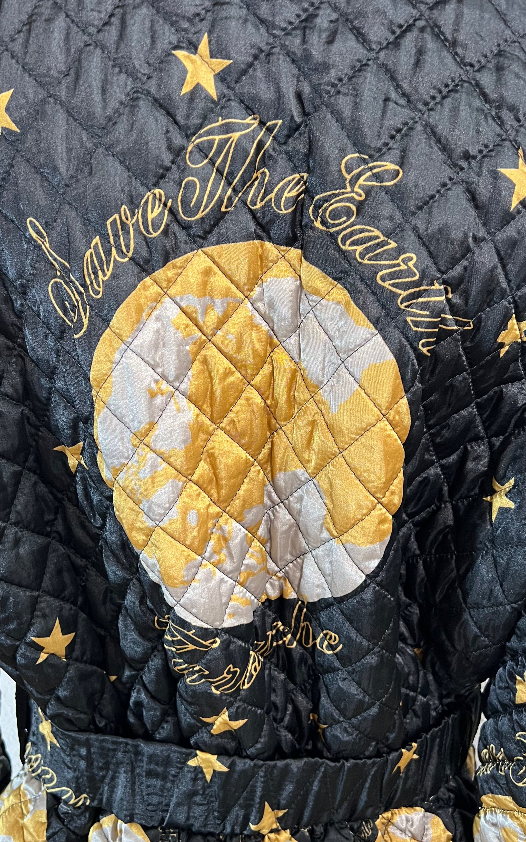 Vintage 90s Lily Farouche Save the Earth Puffer Jacket