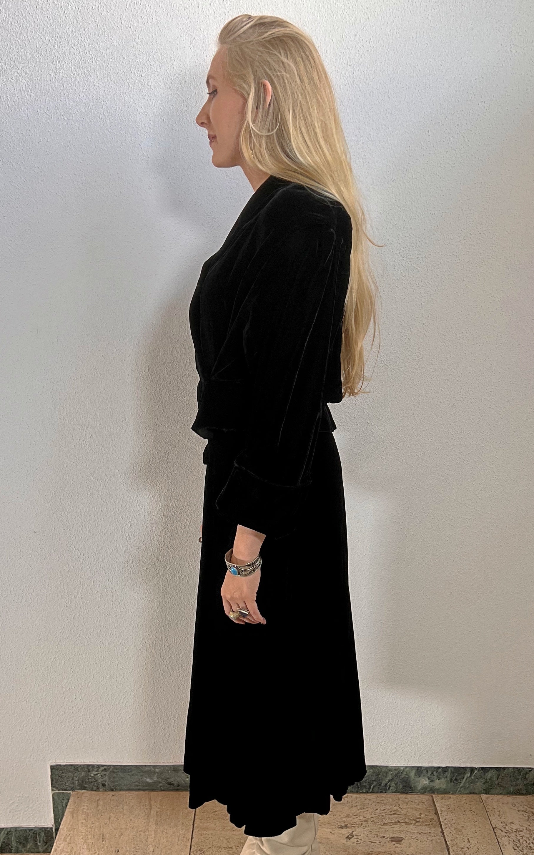 Vintage 40s Velvet Silk Set