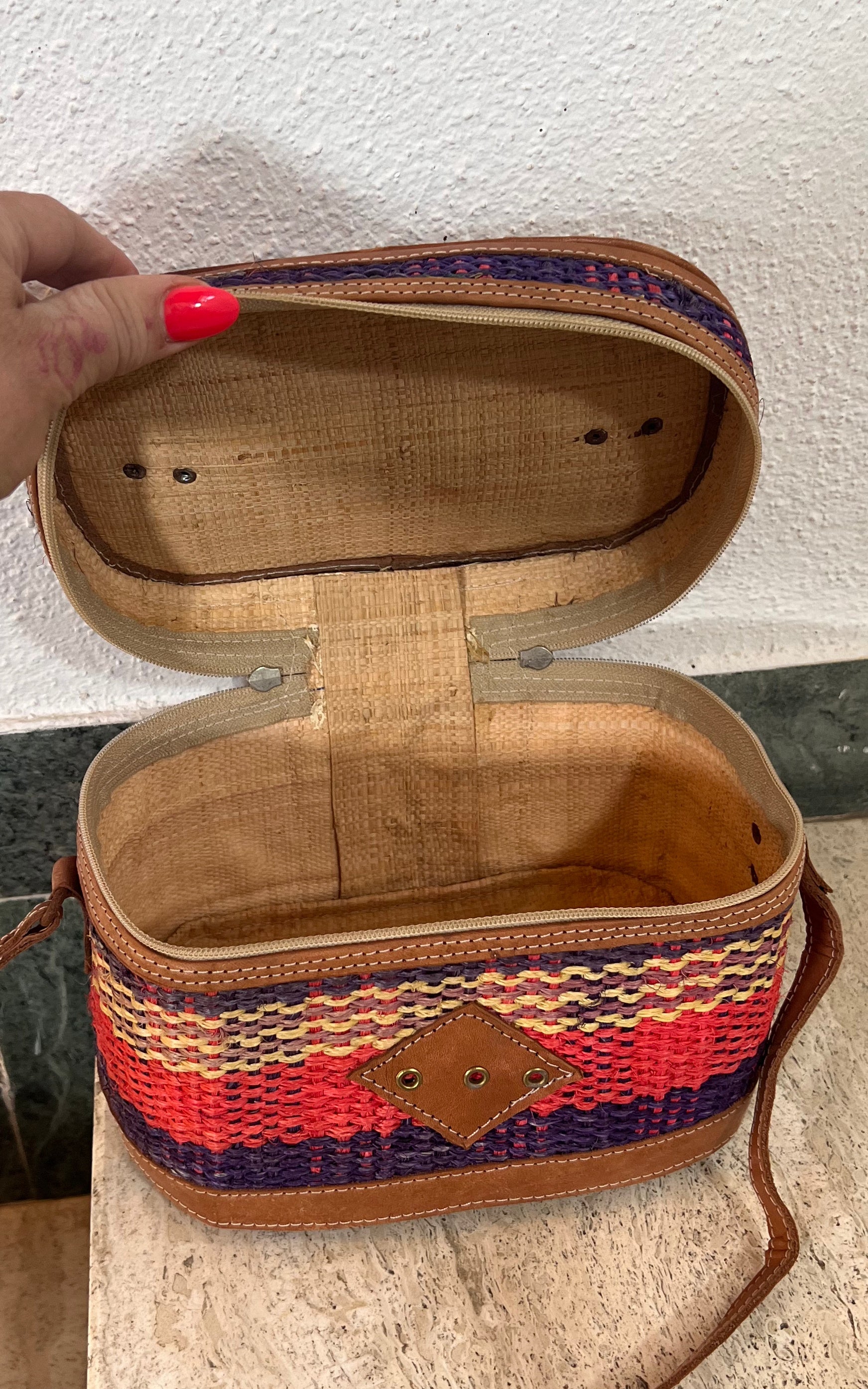 Vintage Handmade Basket Box Bag