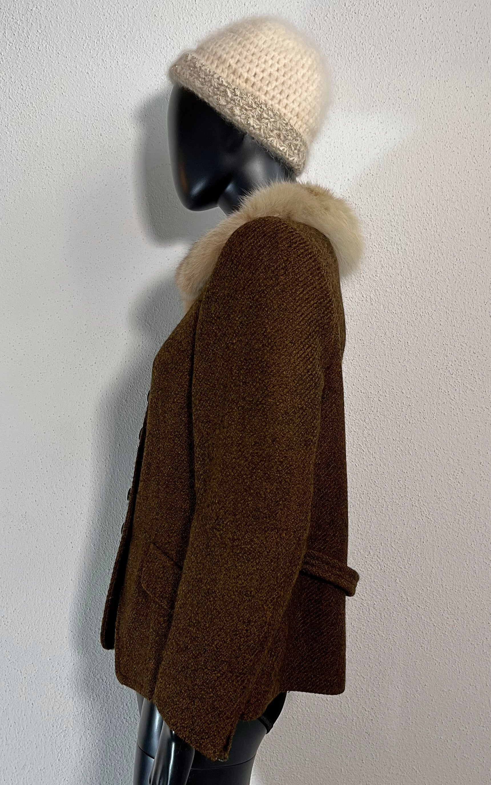 Vintage Wool Jacket with Fur Collar