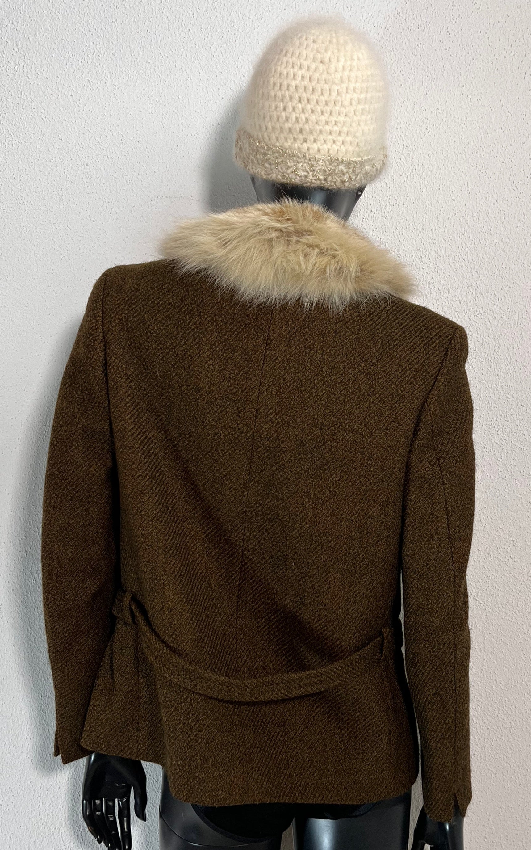 Vintage Wool Jacket with Fur Collar