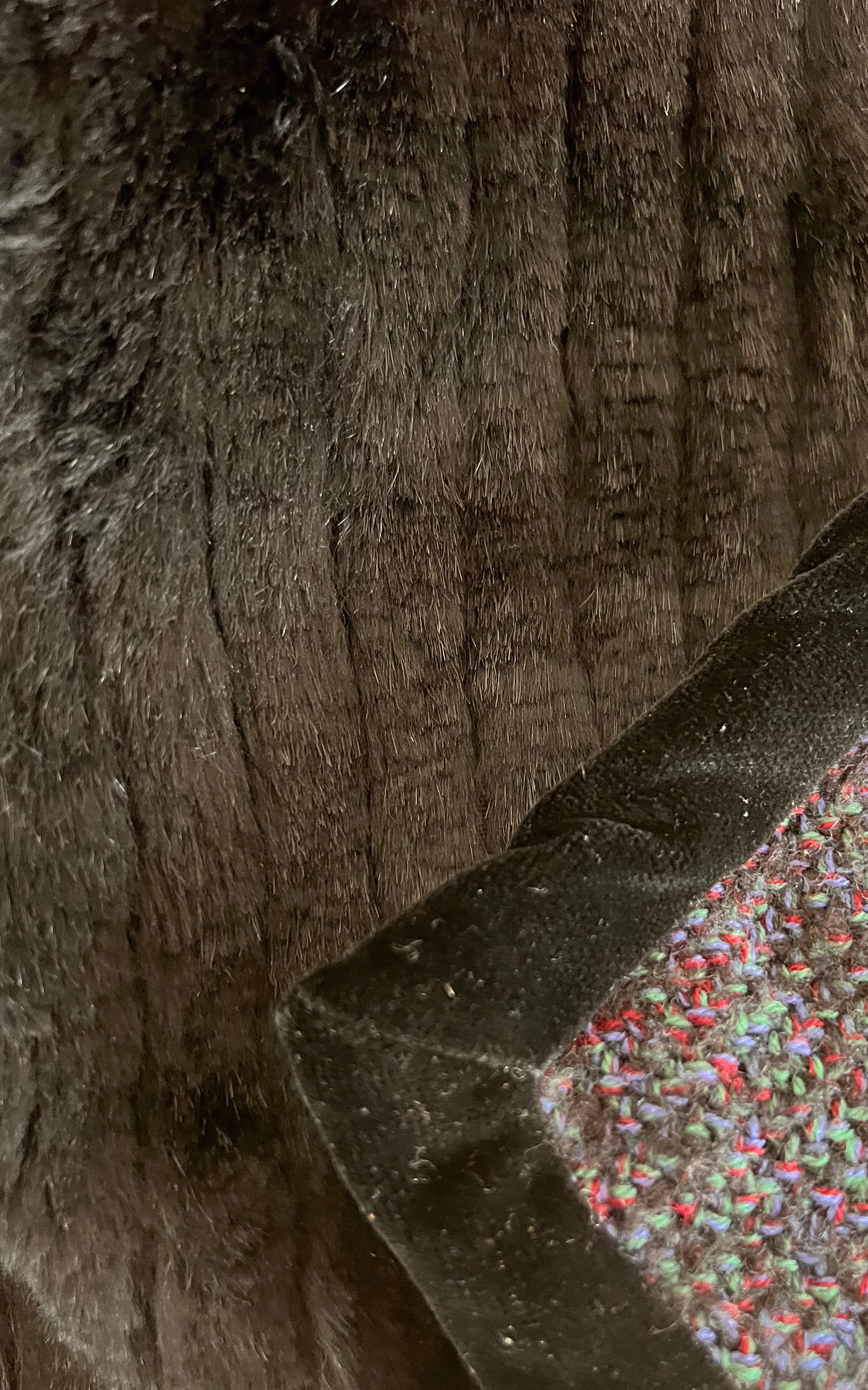 Vintage Tweed & Fur Cardigan