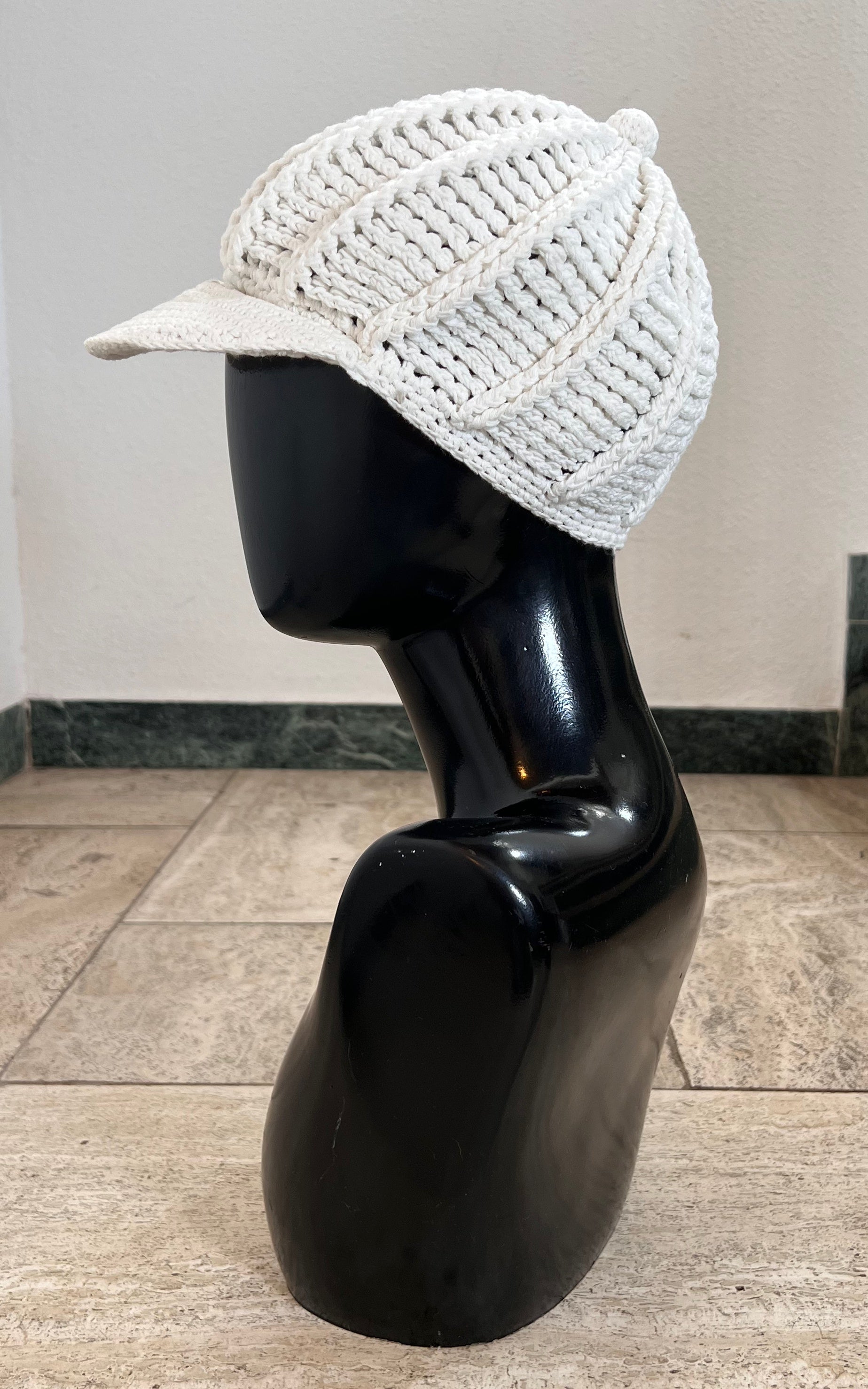 Vintage Crochet Baker Boy Hat