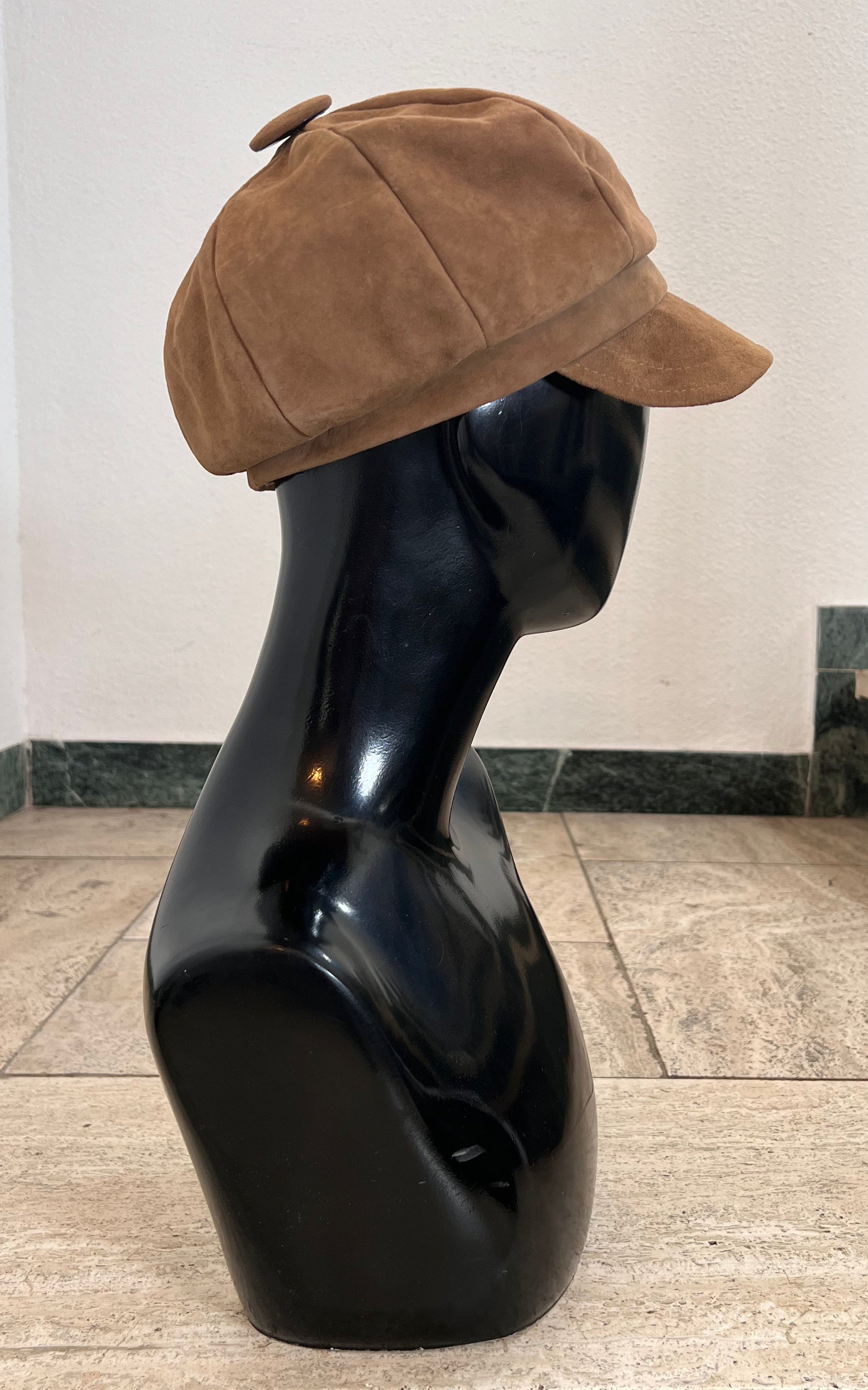 Vintage Leather Baker Boy Hat