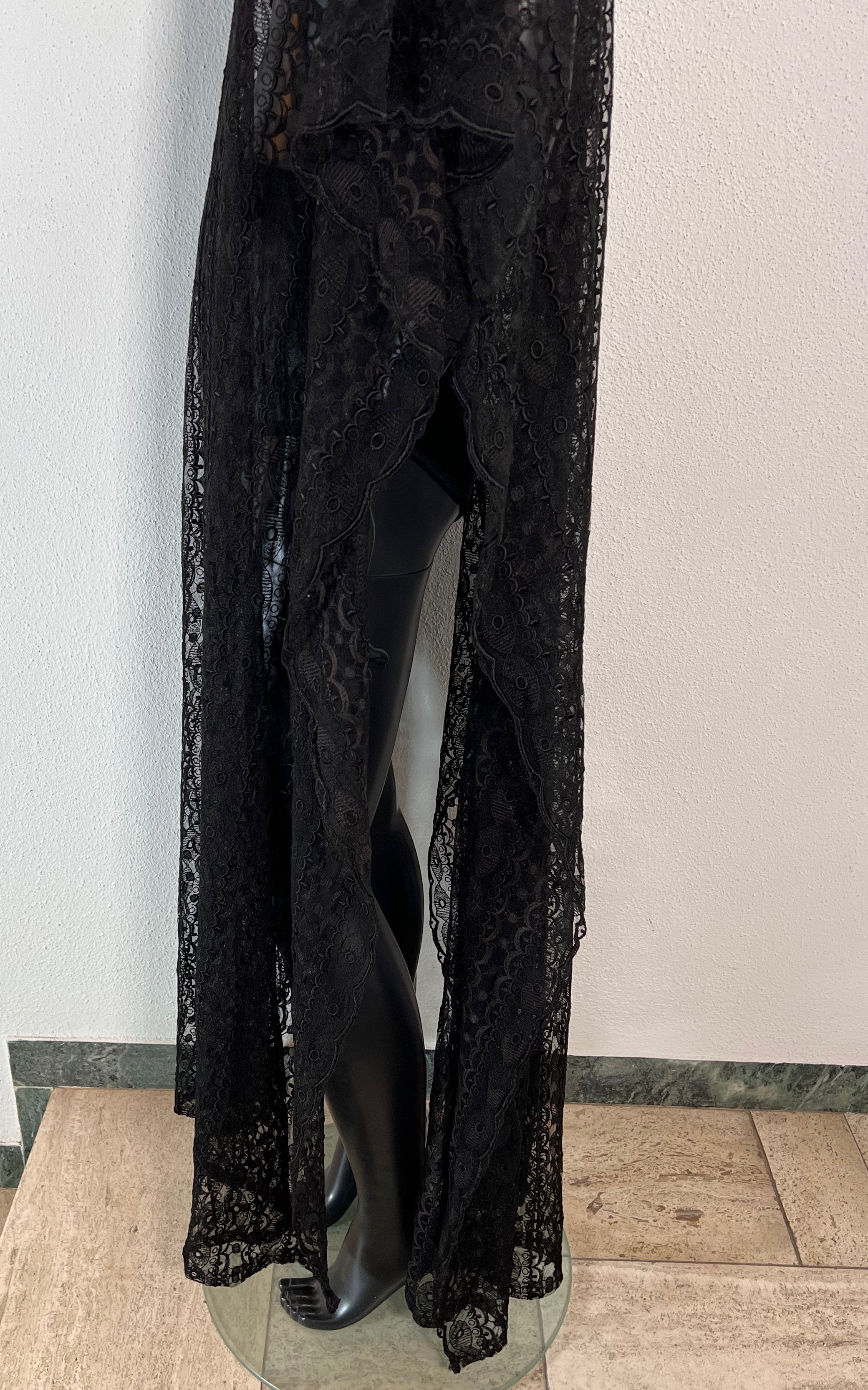 Vintage 70s Lace Caftan Dress