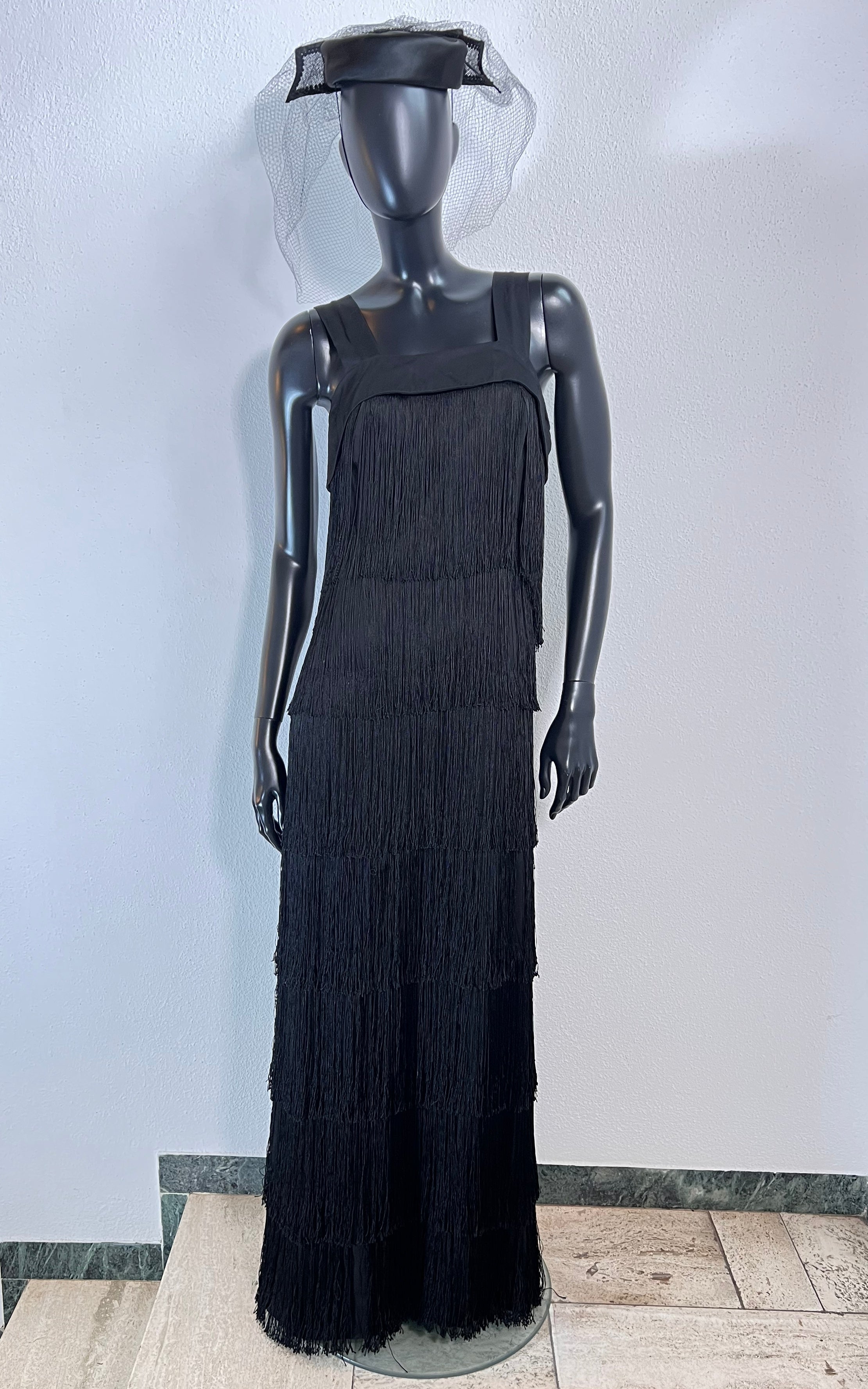 Vintage 60s Fringed Evening Dress