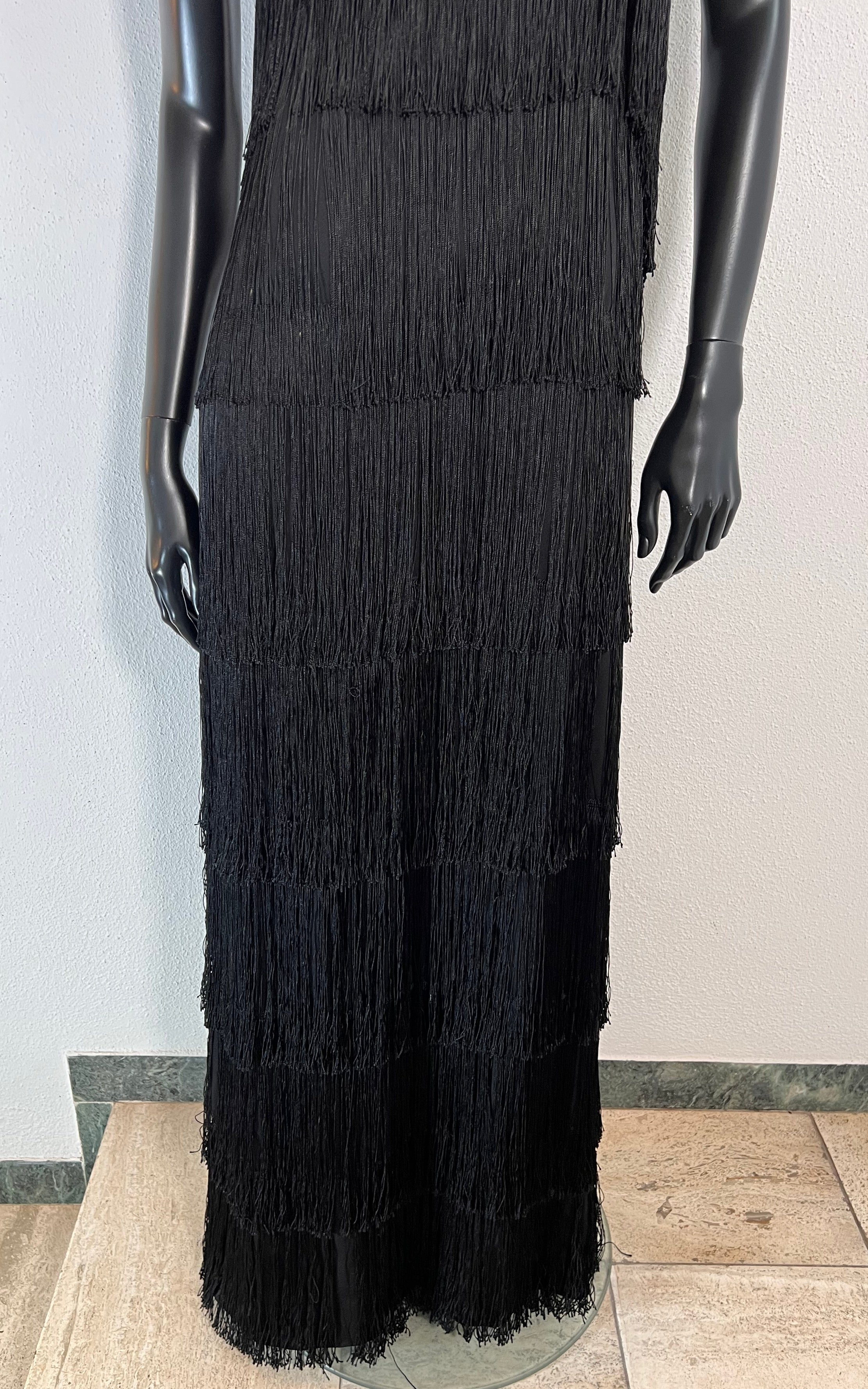 Vintage 60s Fringed Evening Dress
