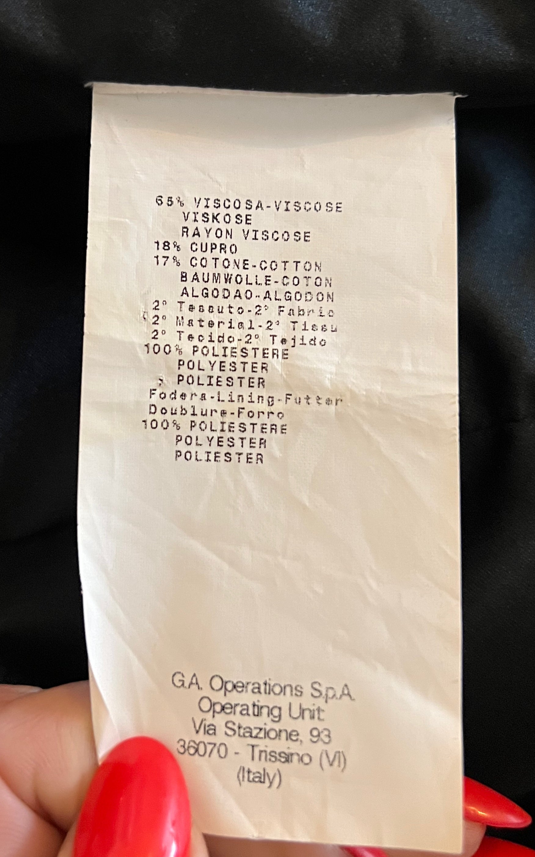 Vintage Armani Collezioni Velvet Dress