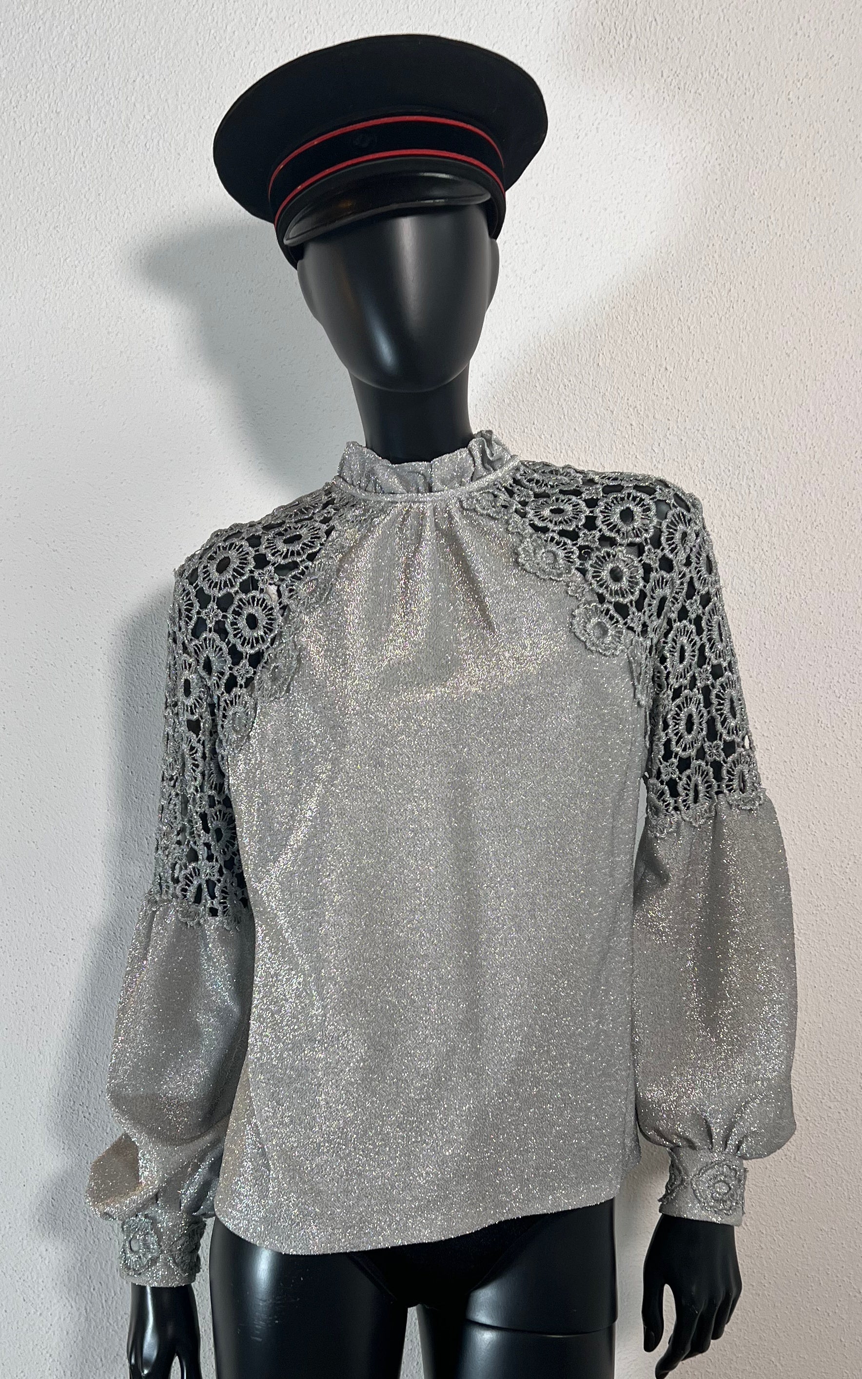 Vintage 70s Silver Lurex Blouse