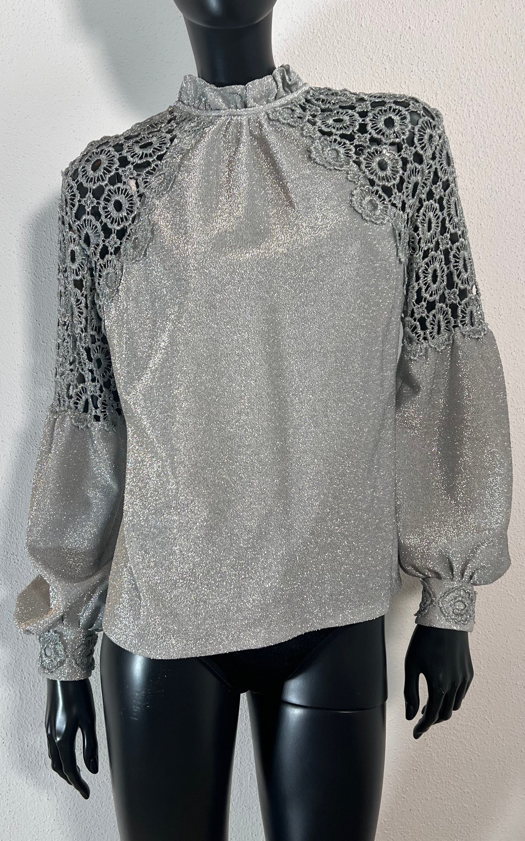 Vintage 70s Silver Lurex Blouse