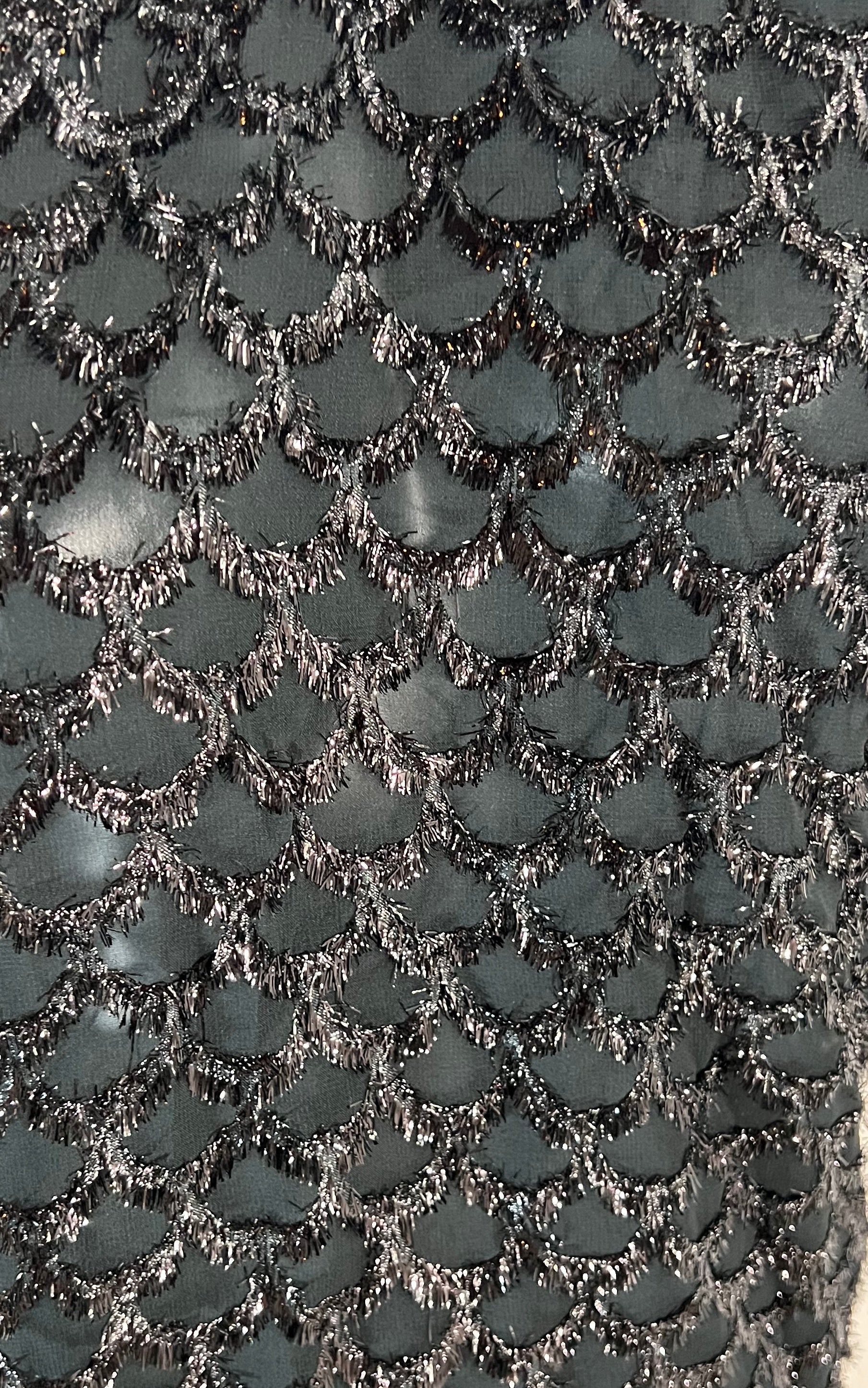 Vintage Silk and Lurex Sheer Scallop Top