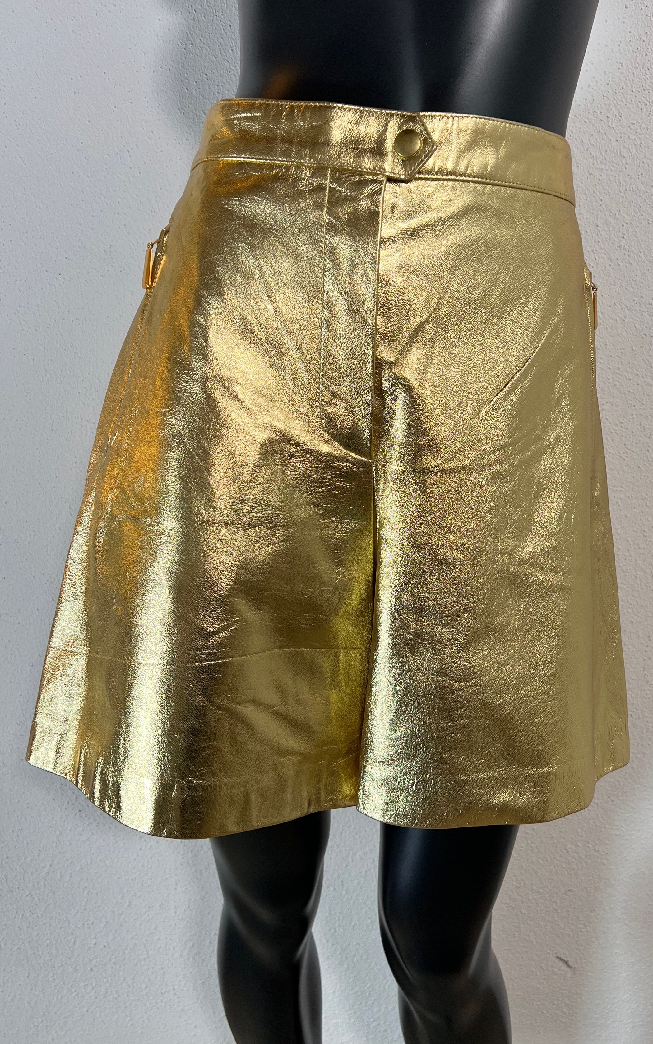 Vintage Gold Escada Leather Pants