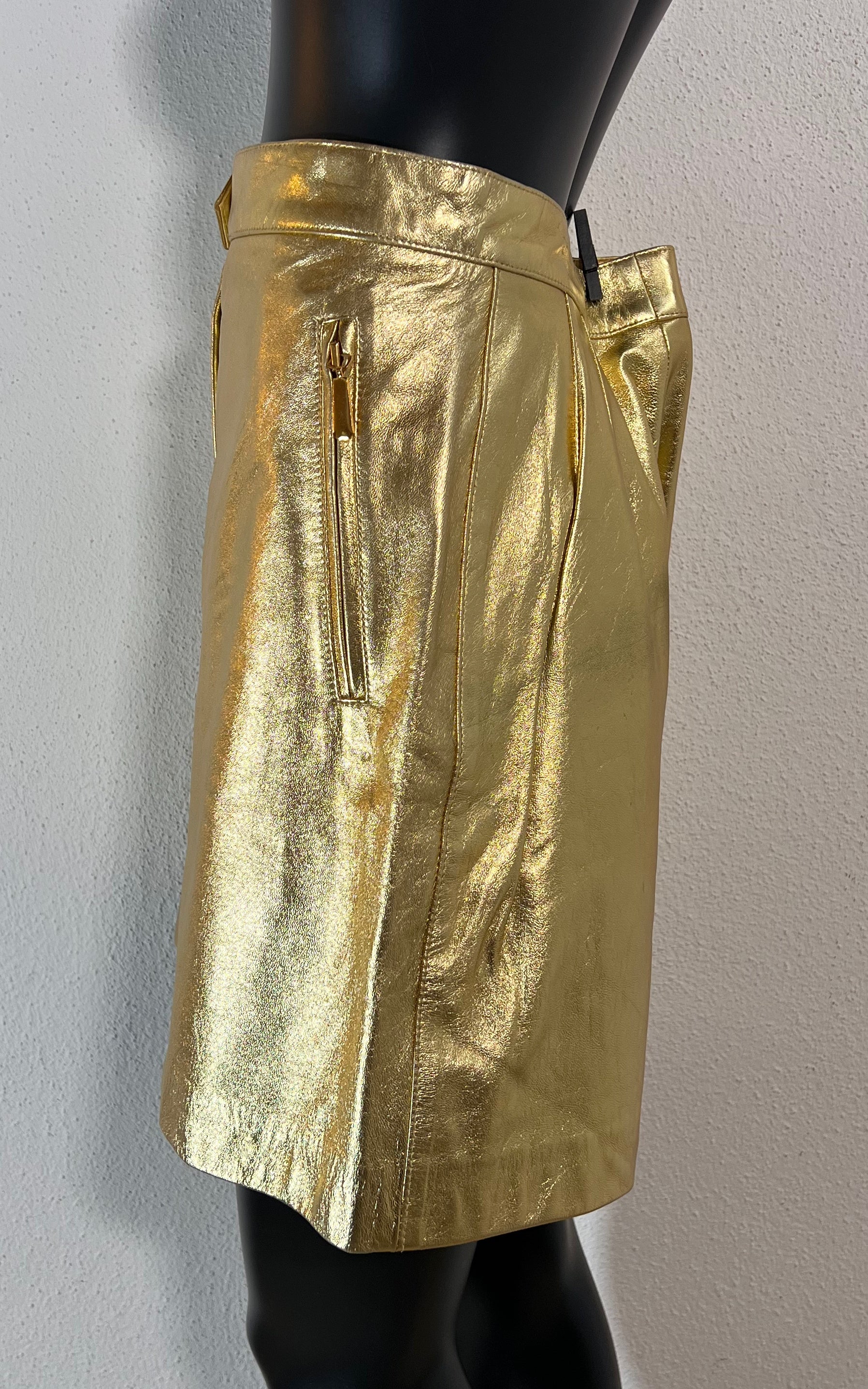 Vintage Gold Escada Leather Pants
