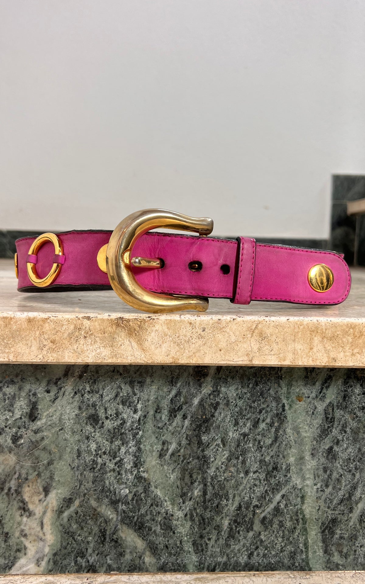 Vintage Mondi Escada Pink Leather Belt Size Small 80s 90s Vintage 90s Escada Belt main image 4