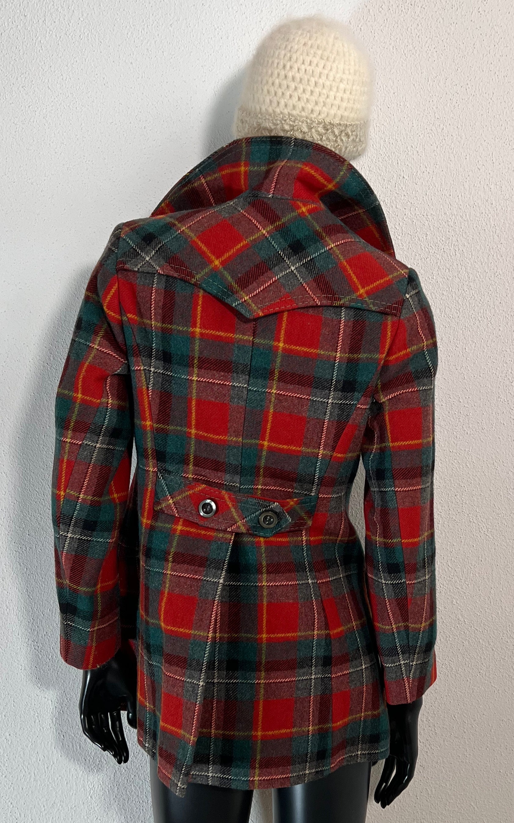 Vintage 70s Tartan Wool Coat