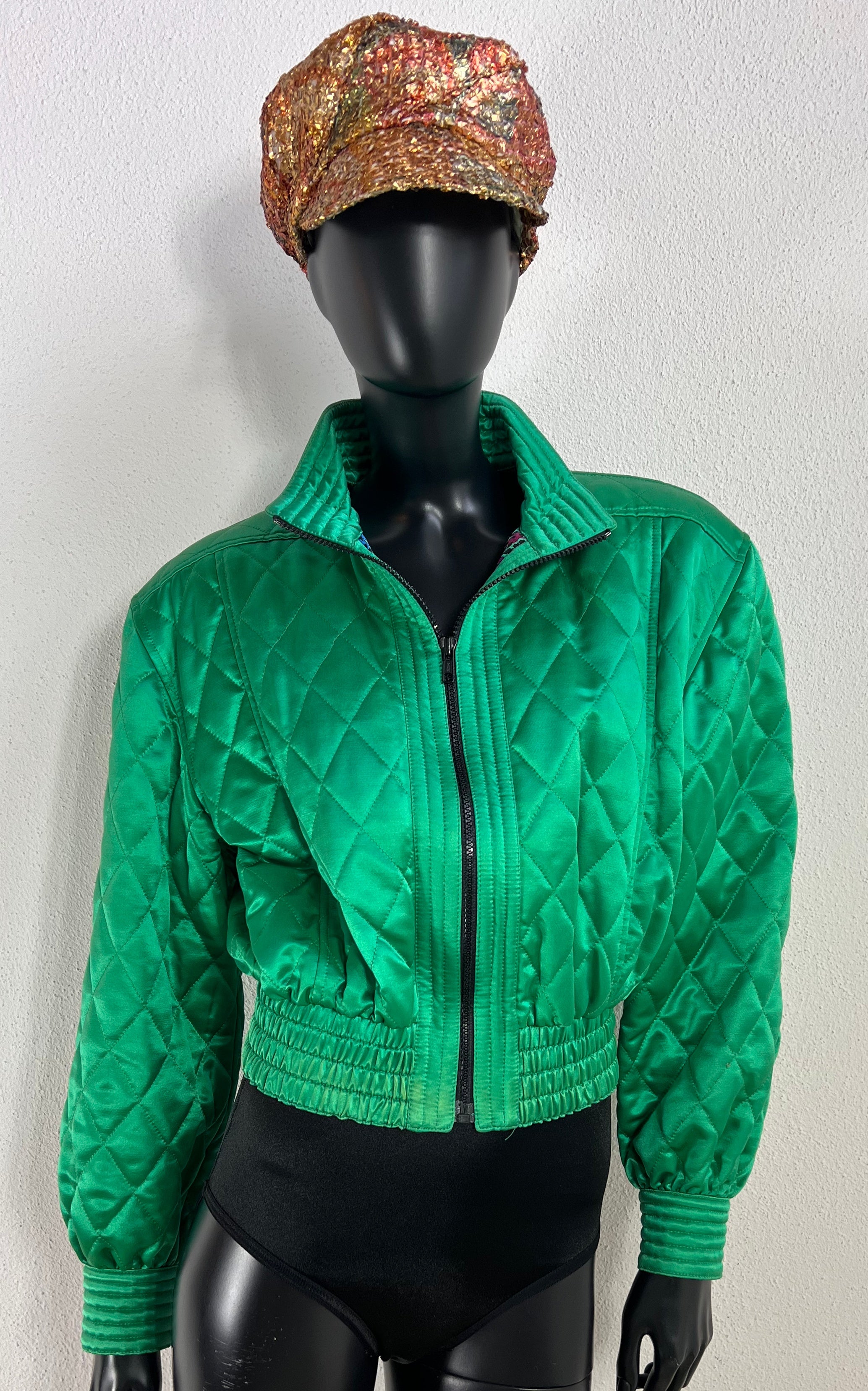 Vintage 90s Escada Silk Bomber Jacket