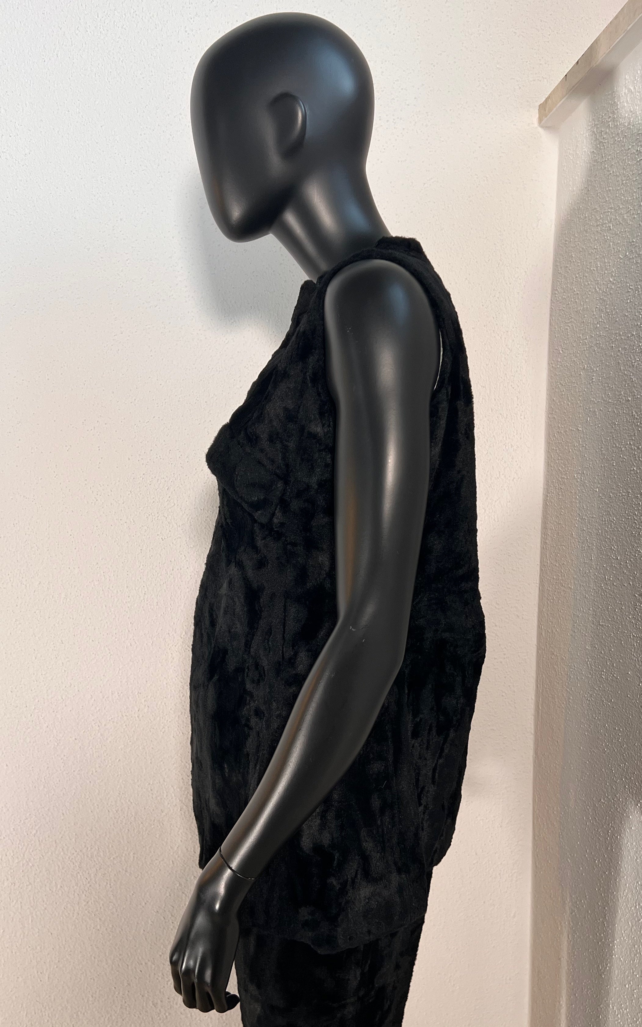 Set di casula vintage anni '60 in pelliccia sintetica